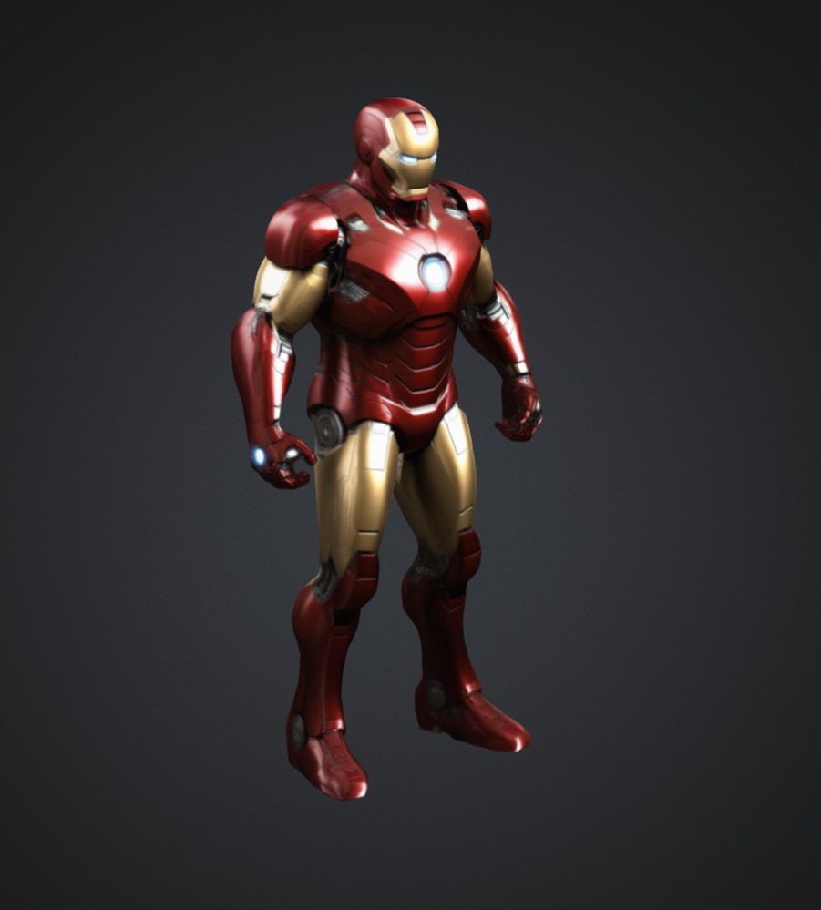 Iron Man 3D Model Features Low-poly 3D model_3