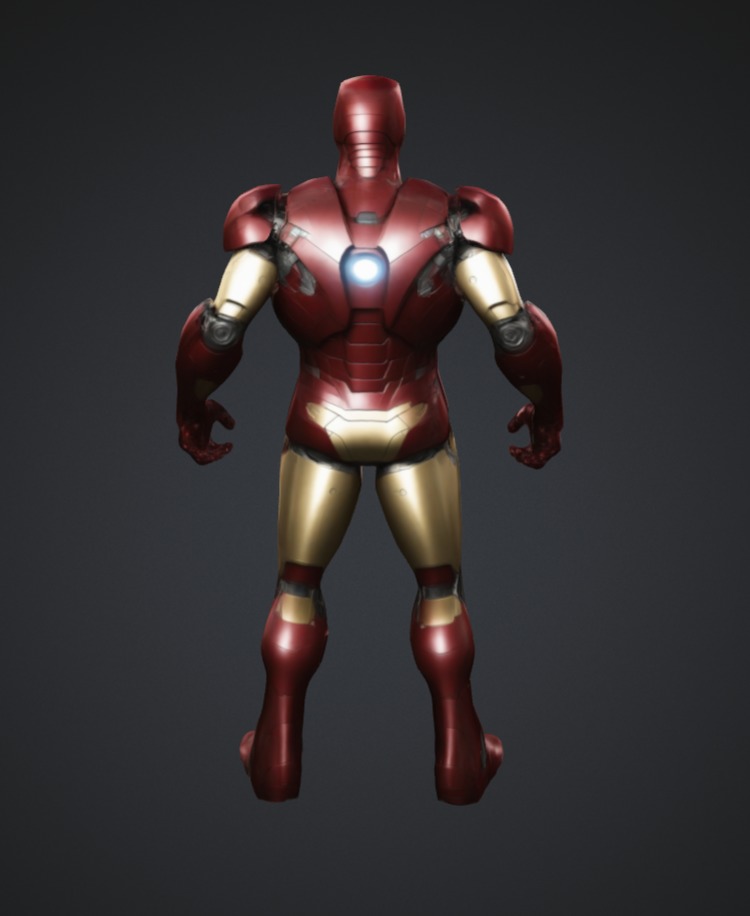 Iron Man 3D Model Features Low-poly 3D model_2
