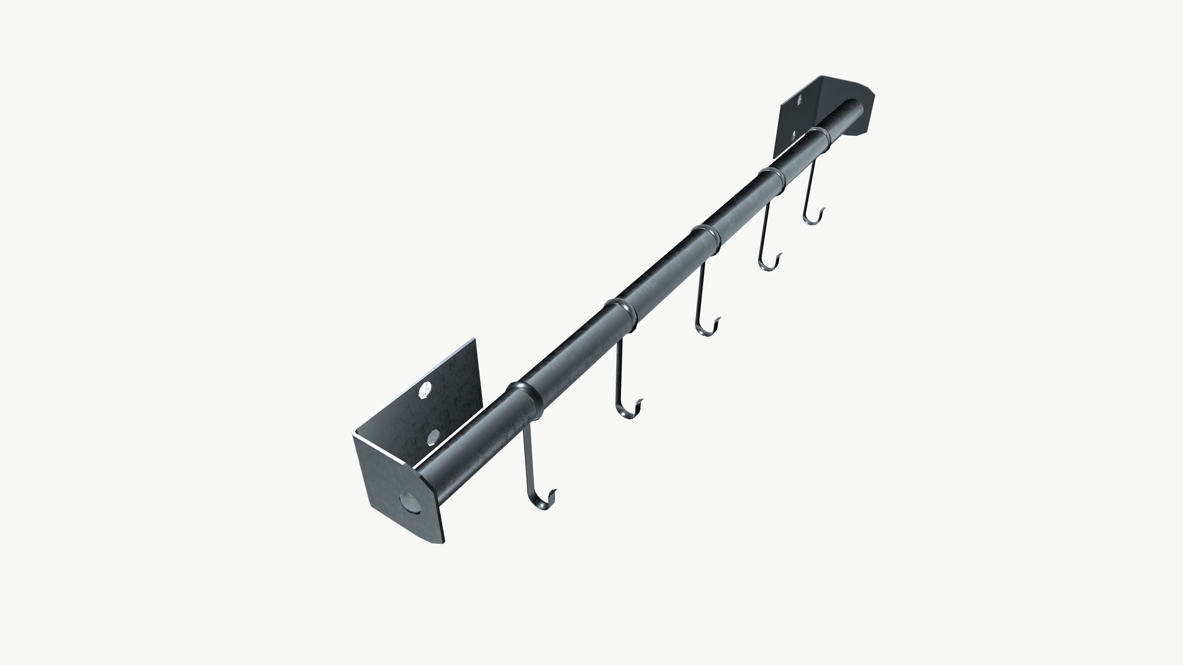 Kitchen rack Low-poly 3D model_2