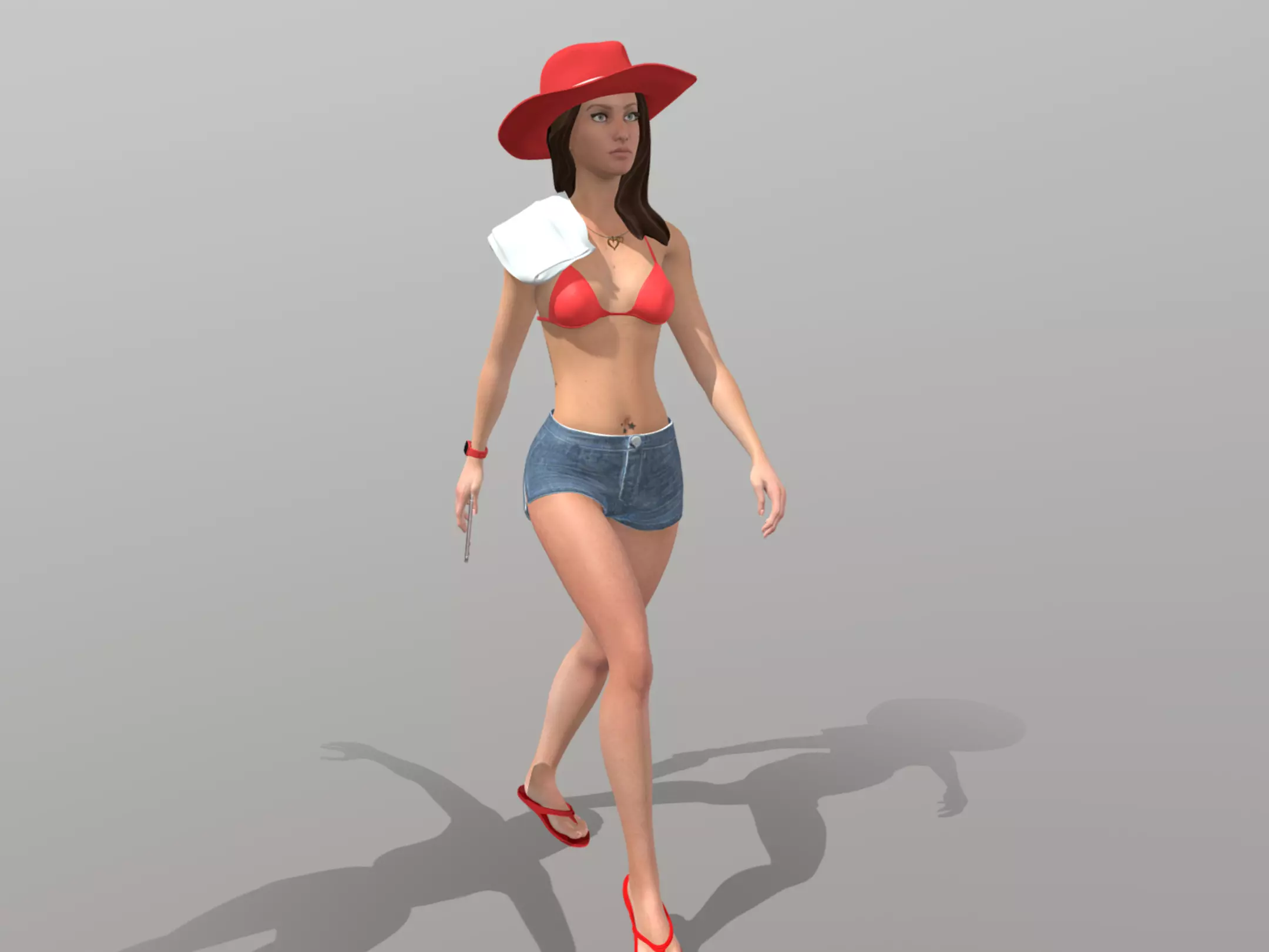 Female character animated 3D model_0