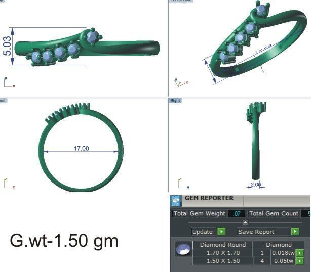 Women Ring  Render 3dm STL OBJ FBX Details 3D print model_7