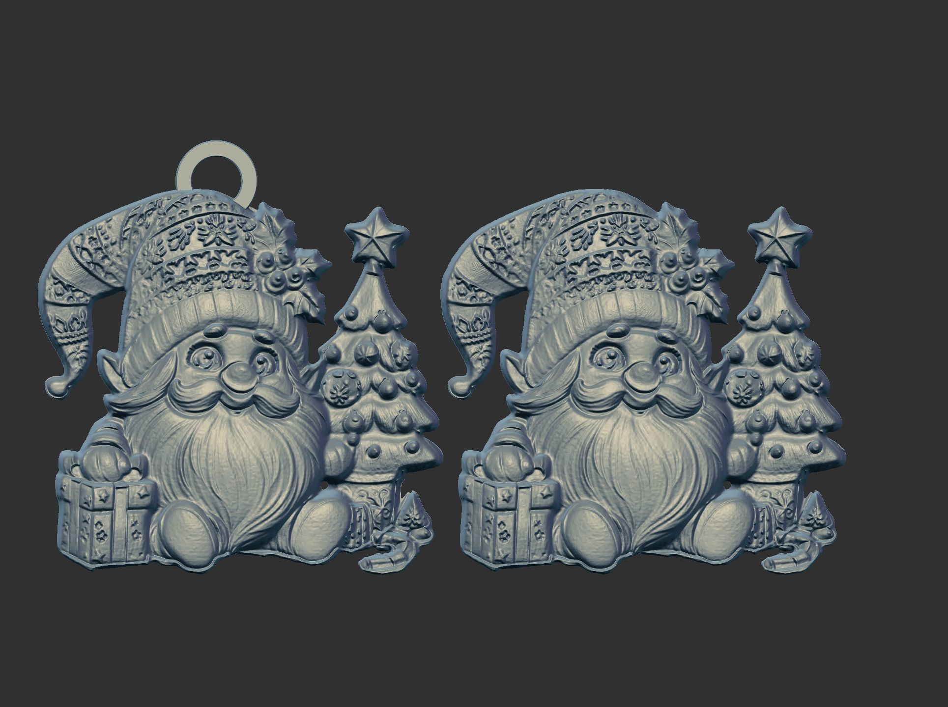 christmas gnome with tree decor  3D print model_4