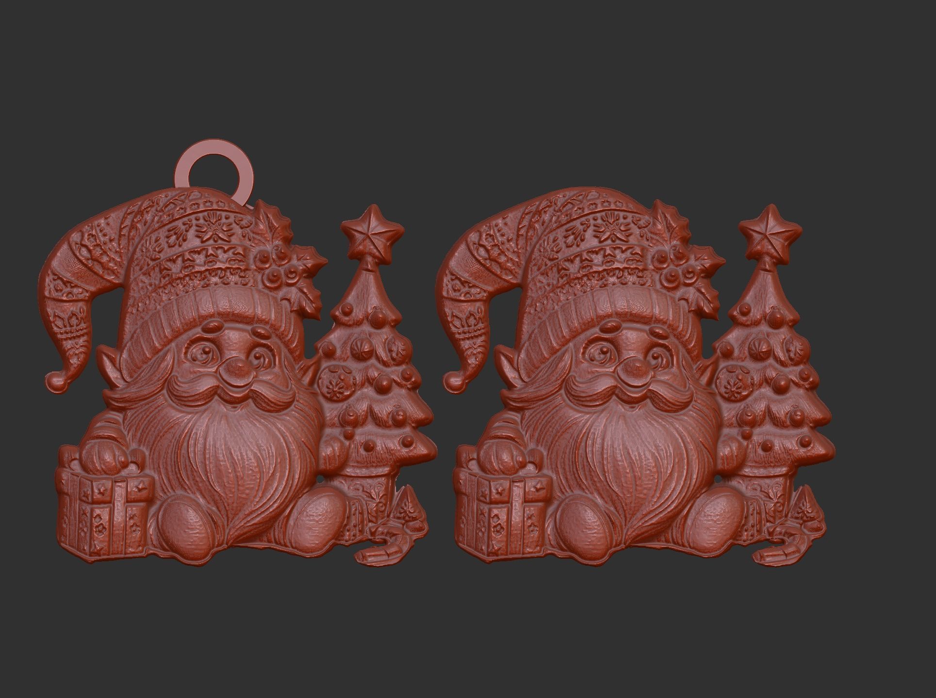 christmas gnome with tree decor  3D print model_6