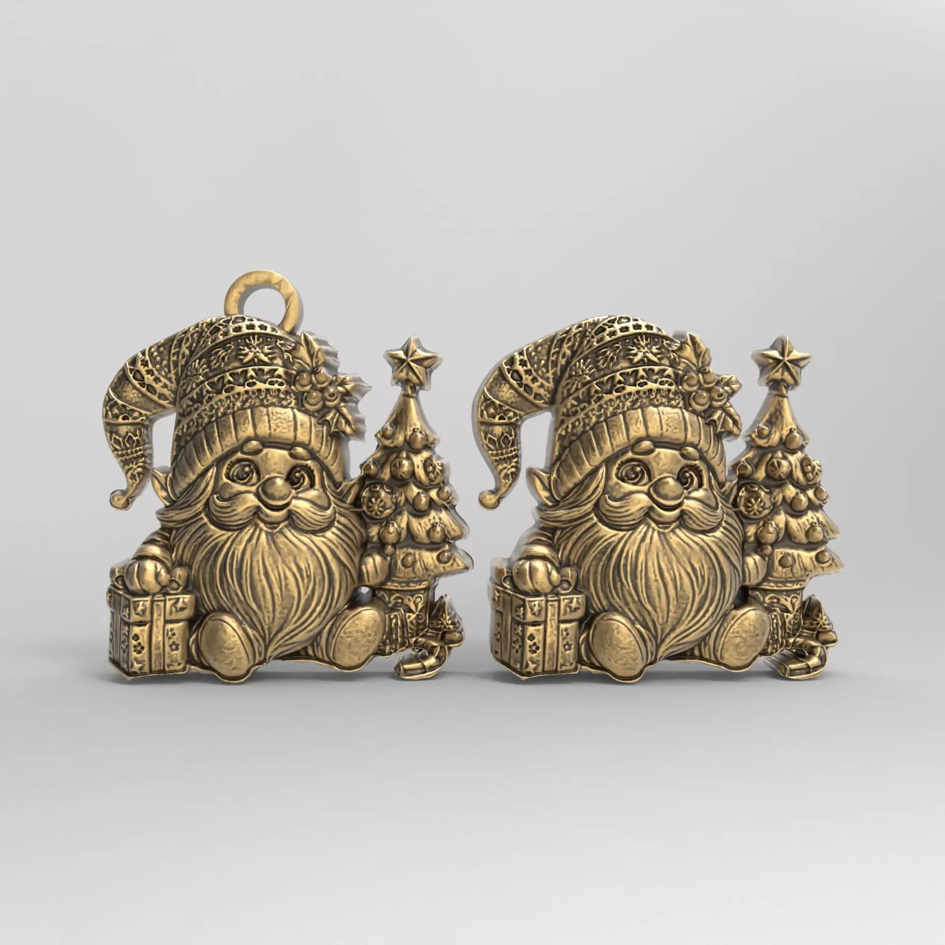 christmas gnome with tree decor  3D print model_0