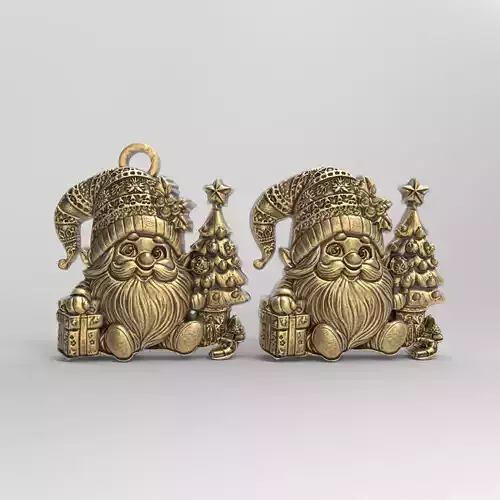 christmas gnome with tree decor  3D print model