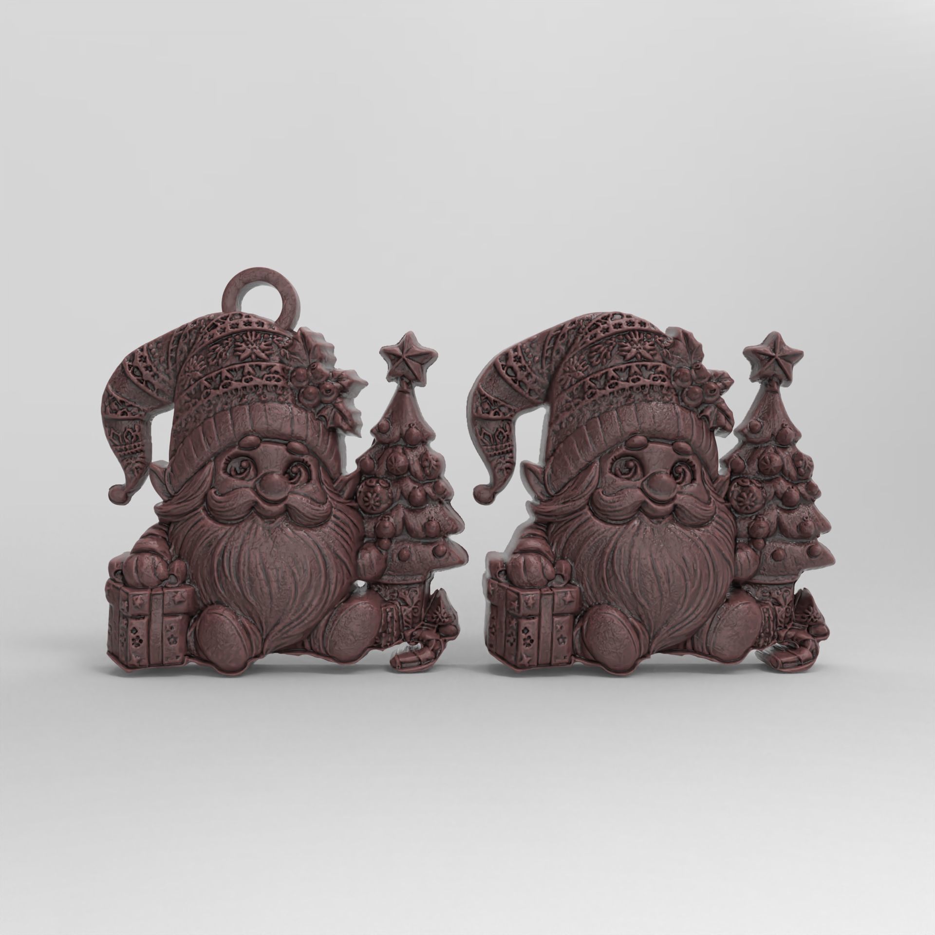 christmas gnome with tree decor  3D print model_2