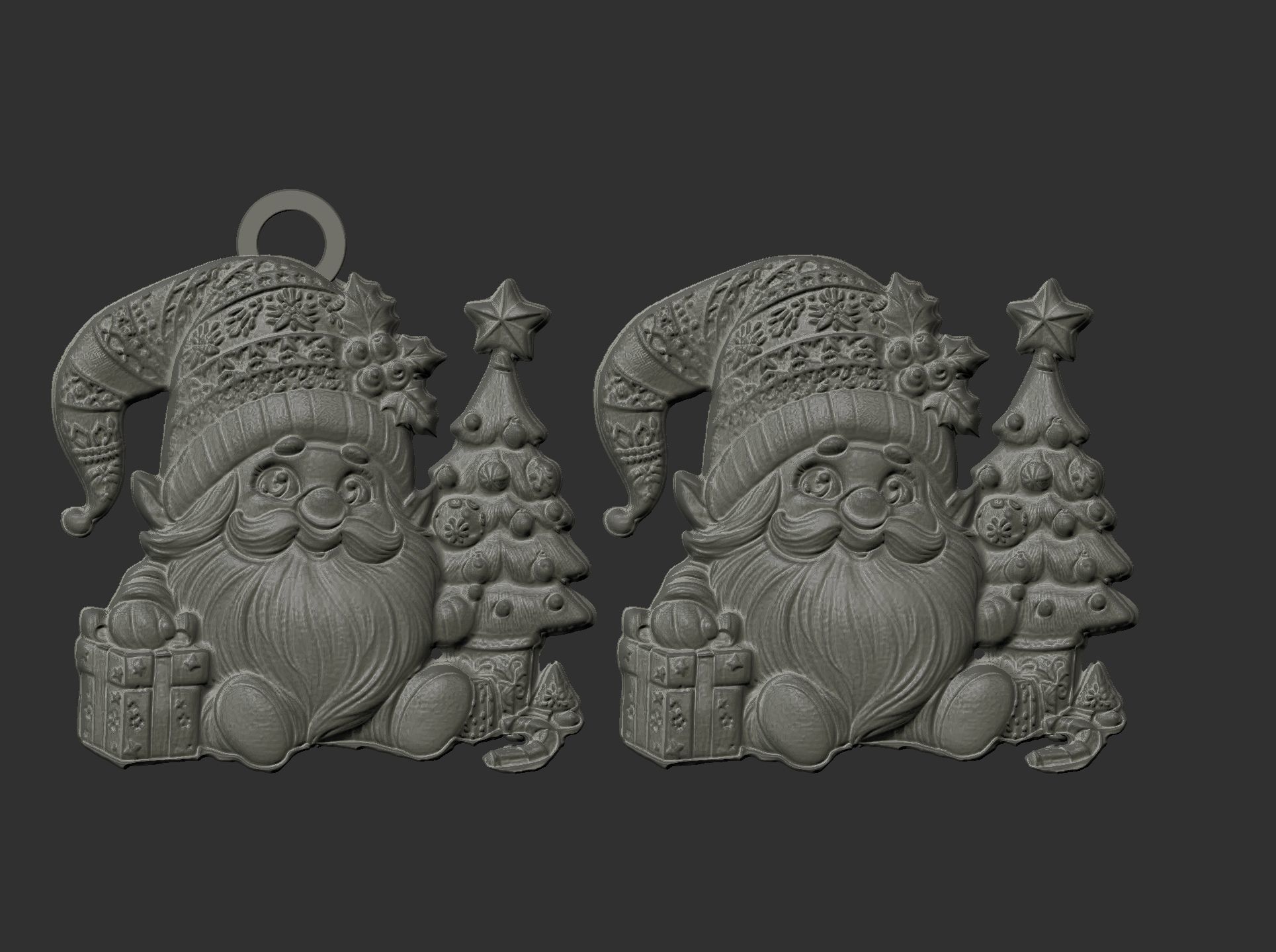 christmas gnome with tree decor  3D print model_8