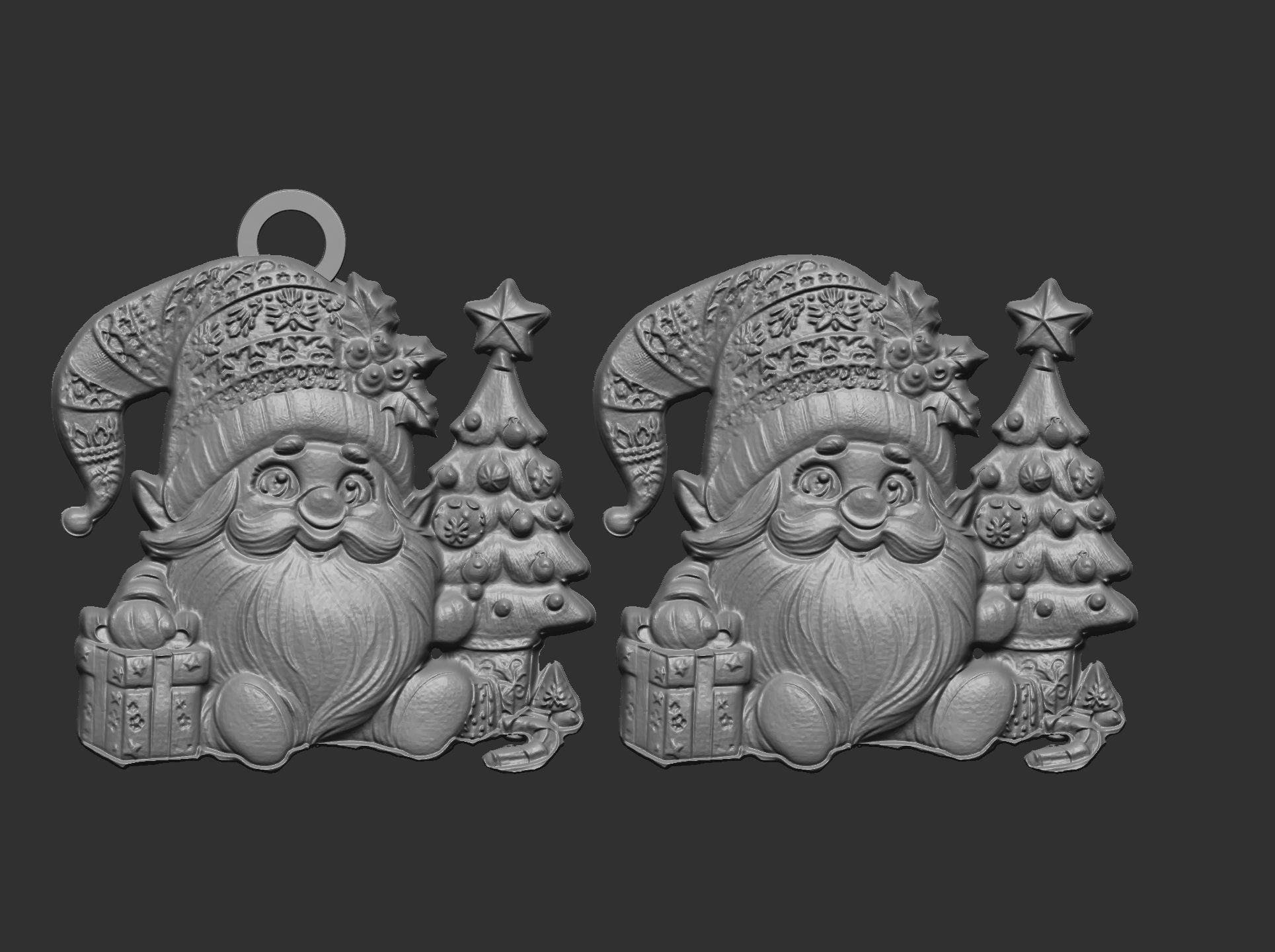christmas gnome with tree decor  3D print model_5
