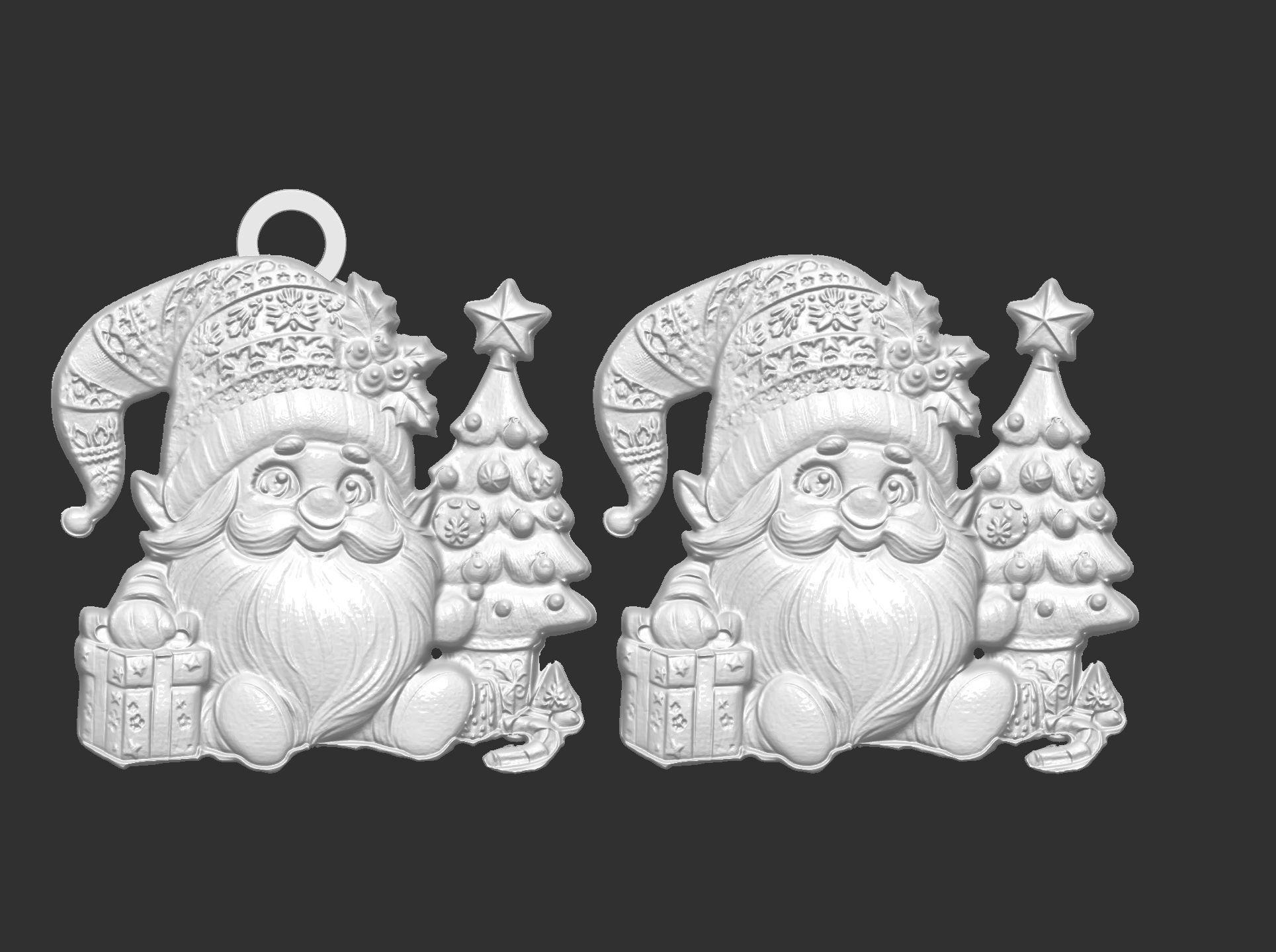 christmas gnome with tree decor  3D print model_7