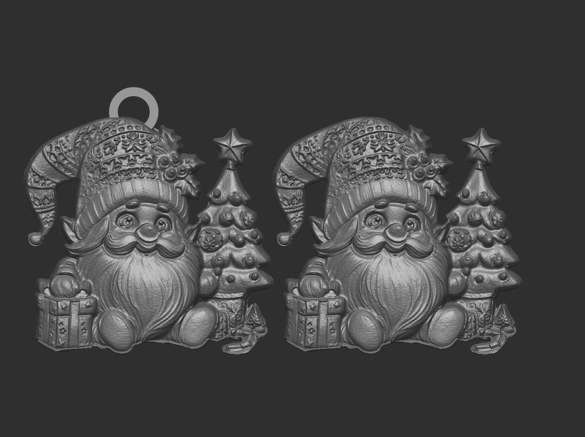 christmas gnome with tree decor  3D print model_3