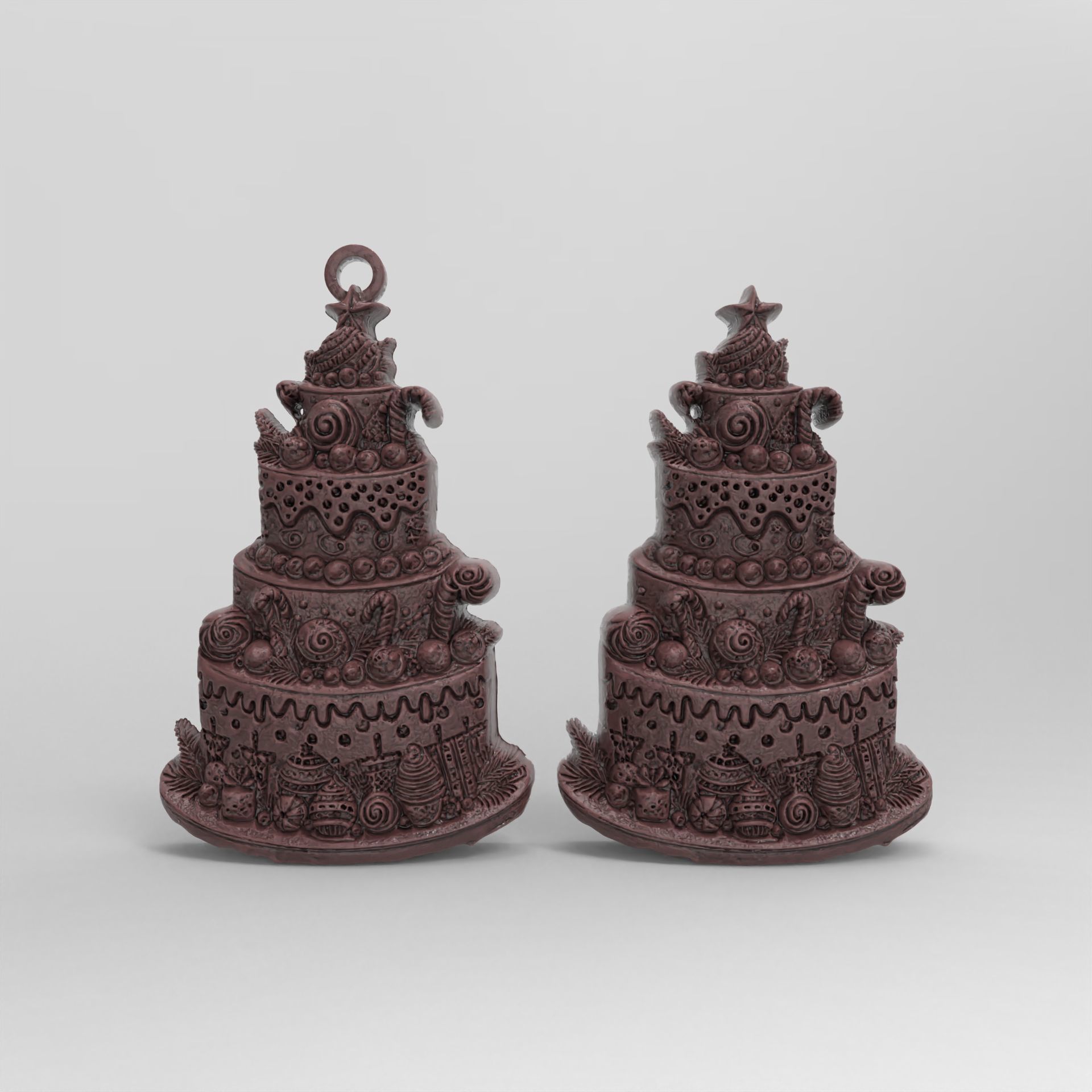 christmas tree cake decor  3D print model_2