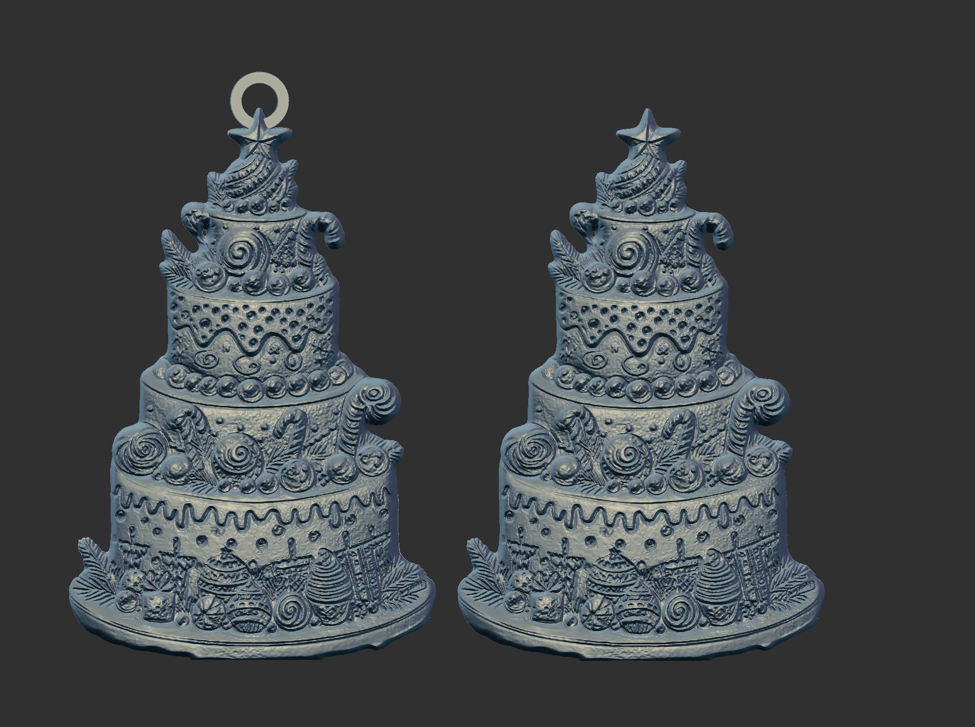 christmas tree cake decor  3D print model_5