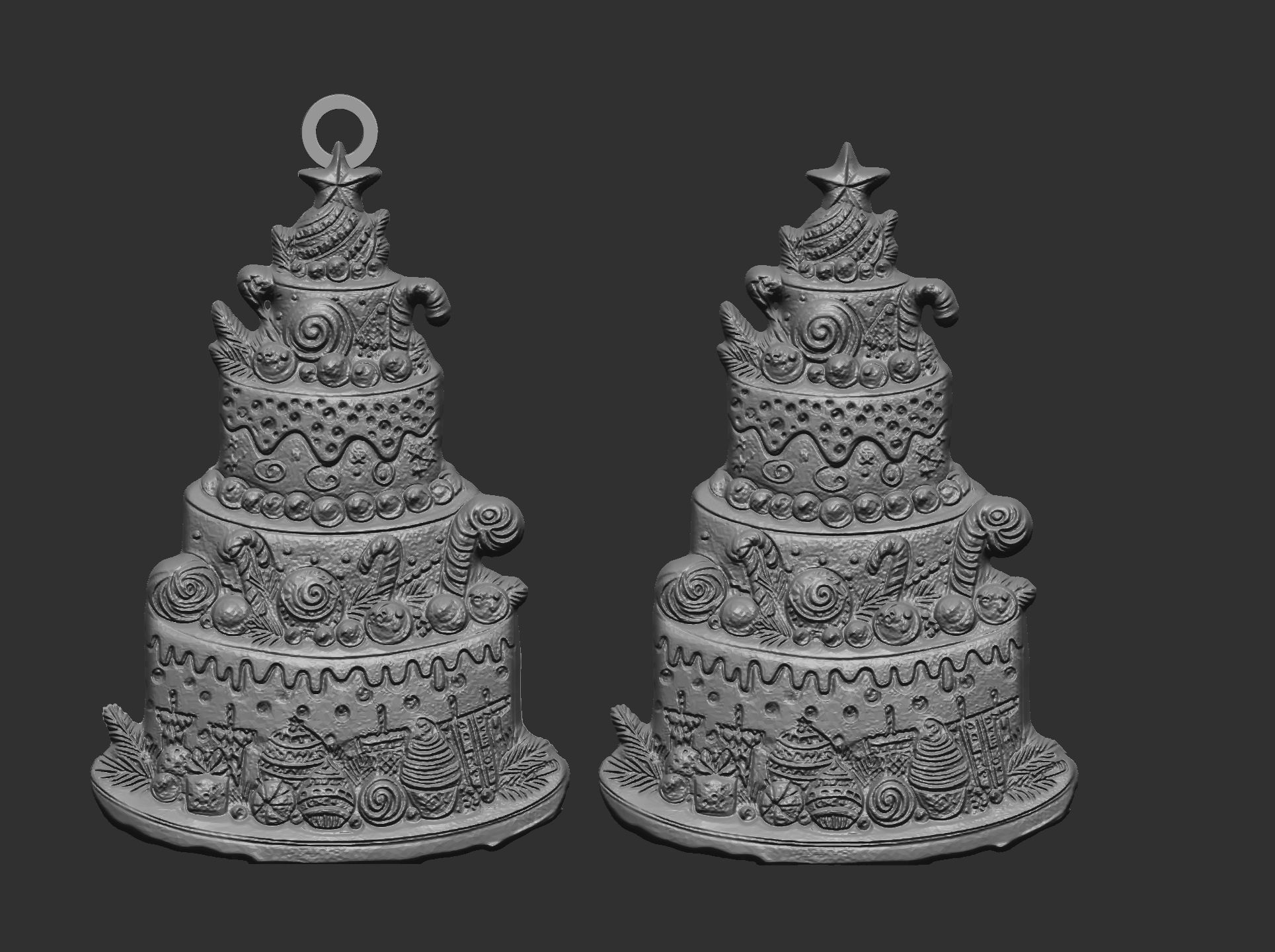 christmas tree cake decor  3D print model_6