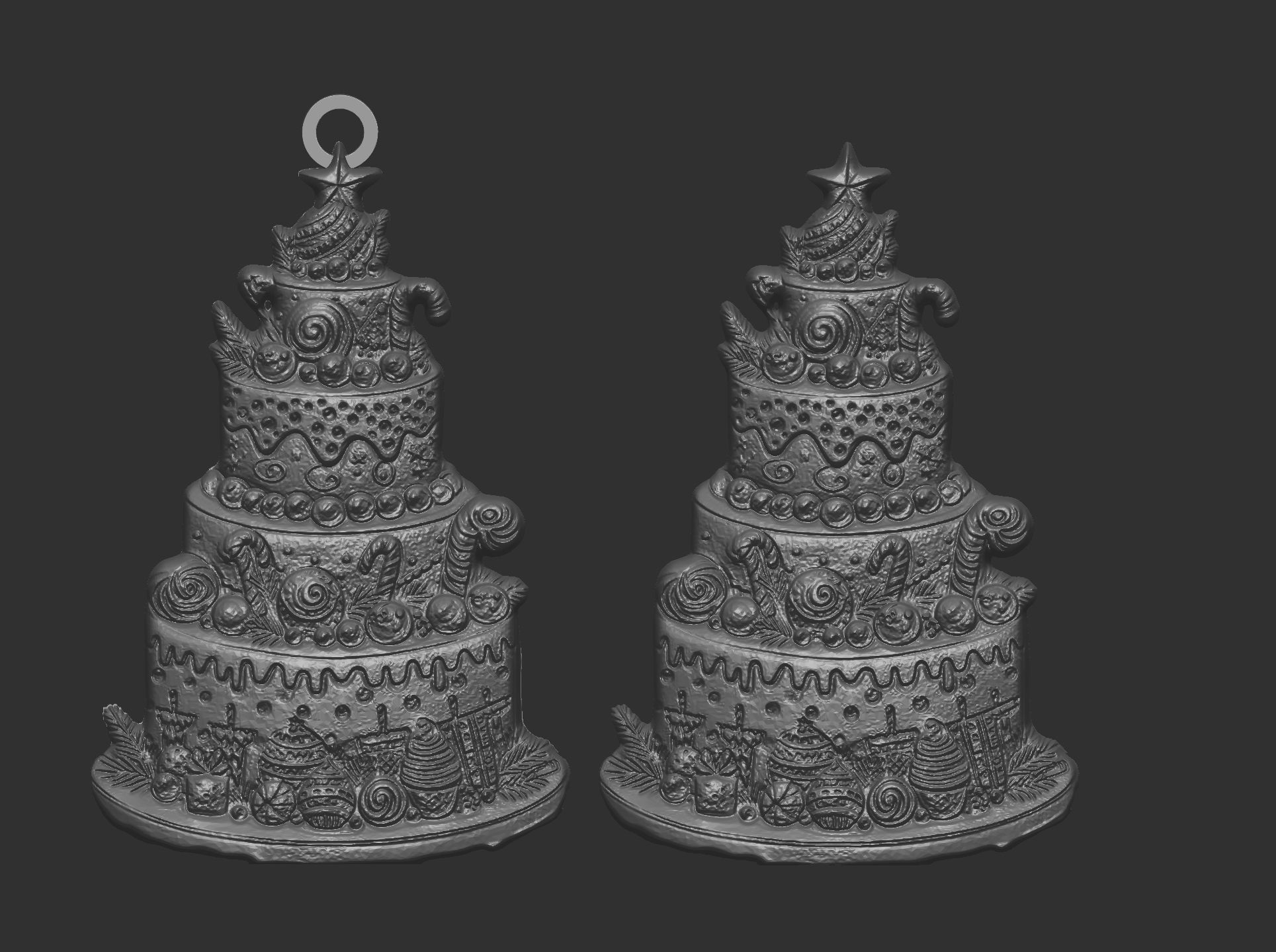 christmas tree cake decor  3D print model_7