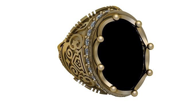 BLACK CRYSTAL CROWN DESIGN RING 3D PRINTABLE MODEL 3D print model