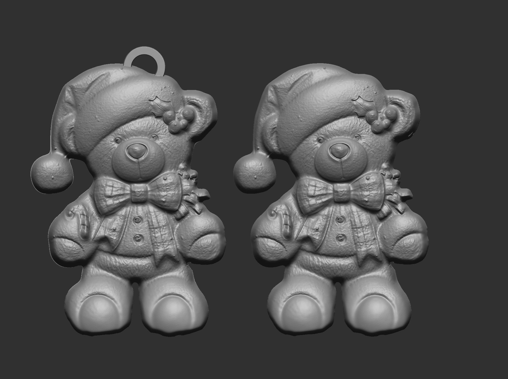 christmas tree teddy decor  3D print model_3