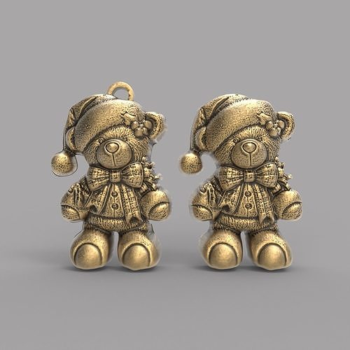 christmas tree teddy decor  3D print model