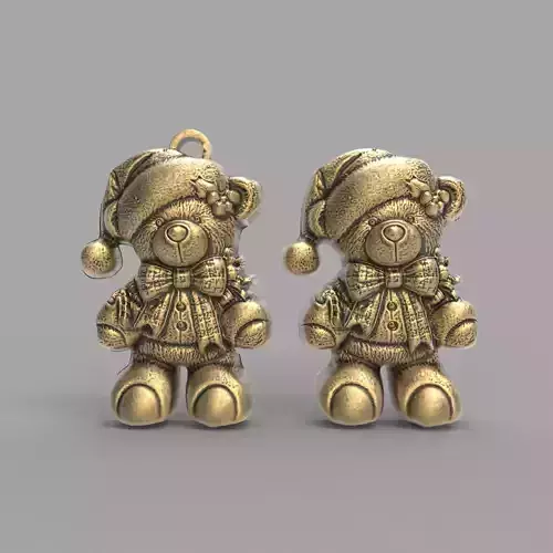 christmas tree teddy decor  3D print model