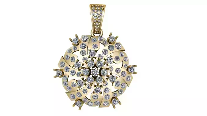 ELEGANT GOLD ANT DIAMOND PENDANT 3D PRINTABLE MODEL