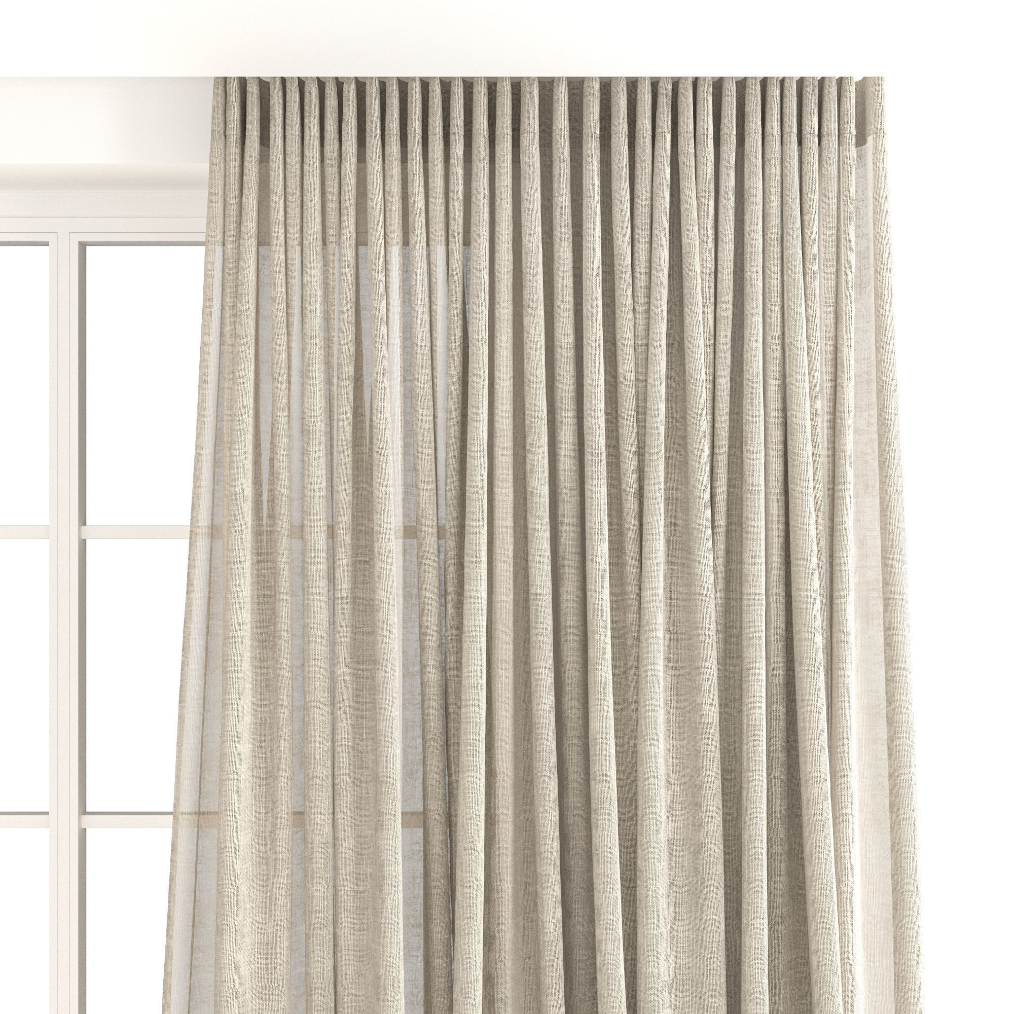 Curtains 49 Linen 3D model_2