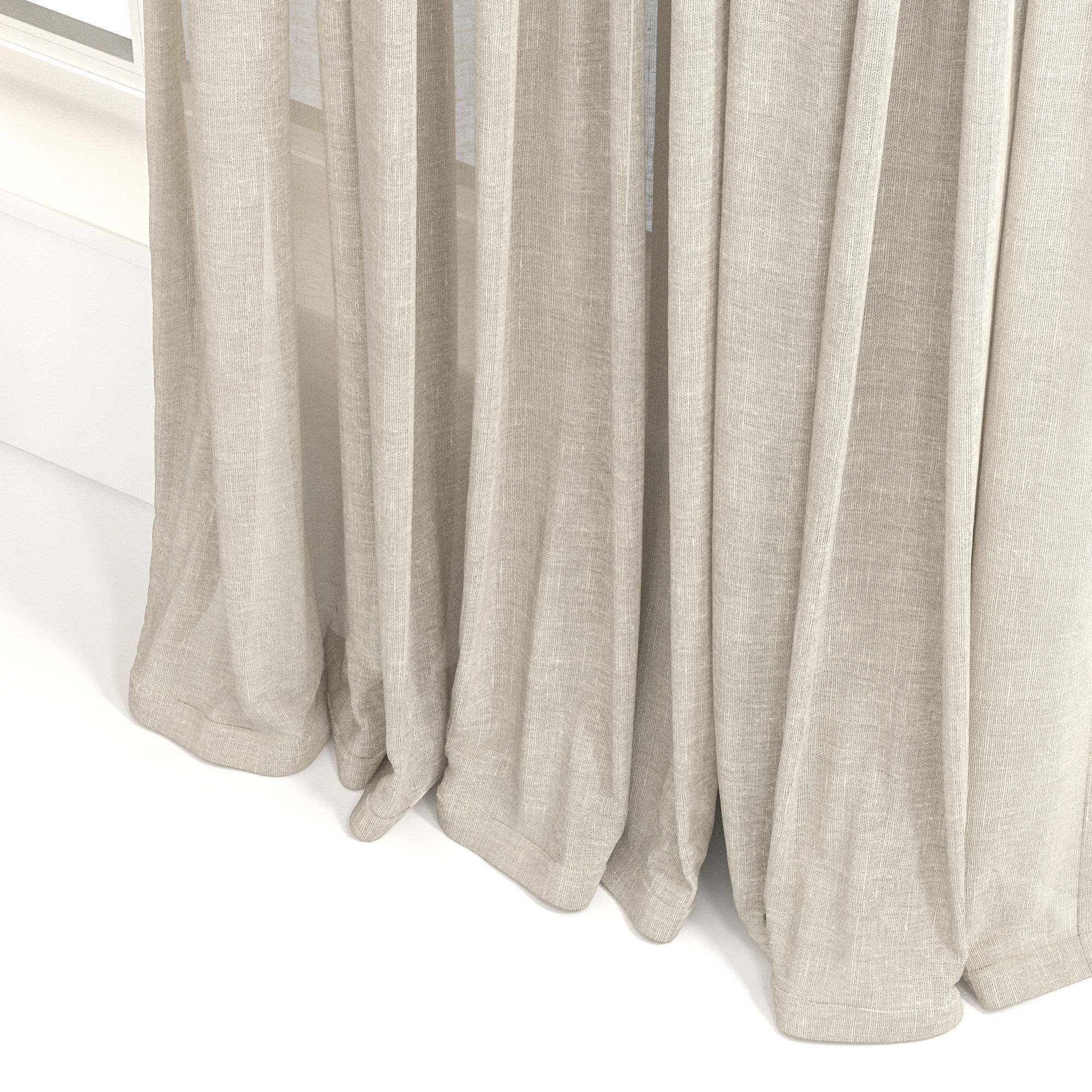 Curtains 49 Linen 3D model_4