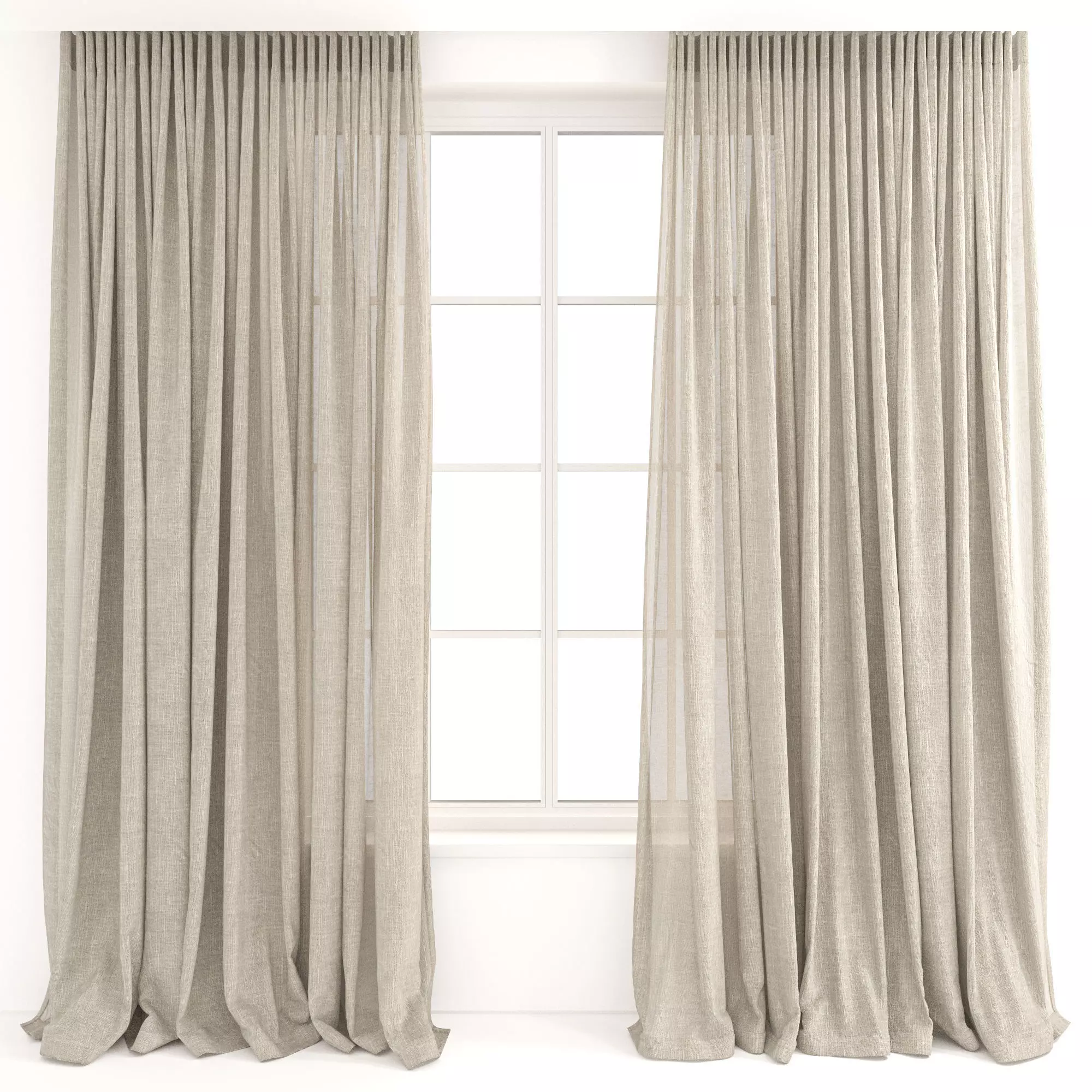 Curtains 49 Linen 3D model_0