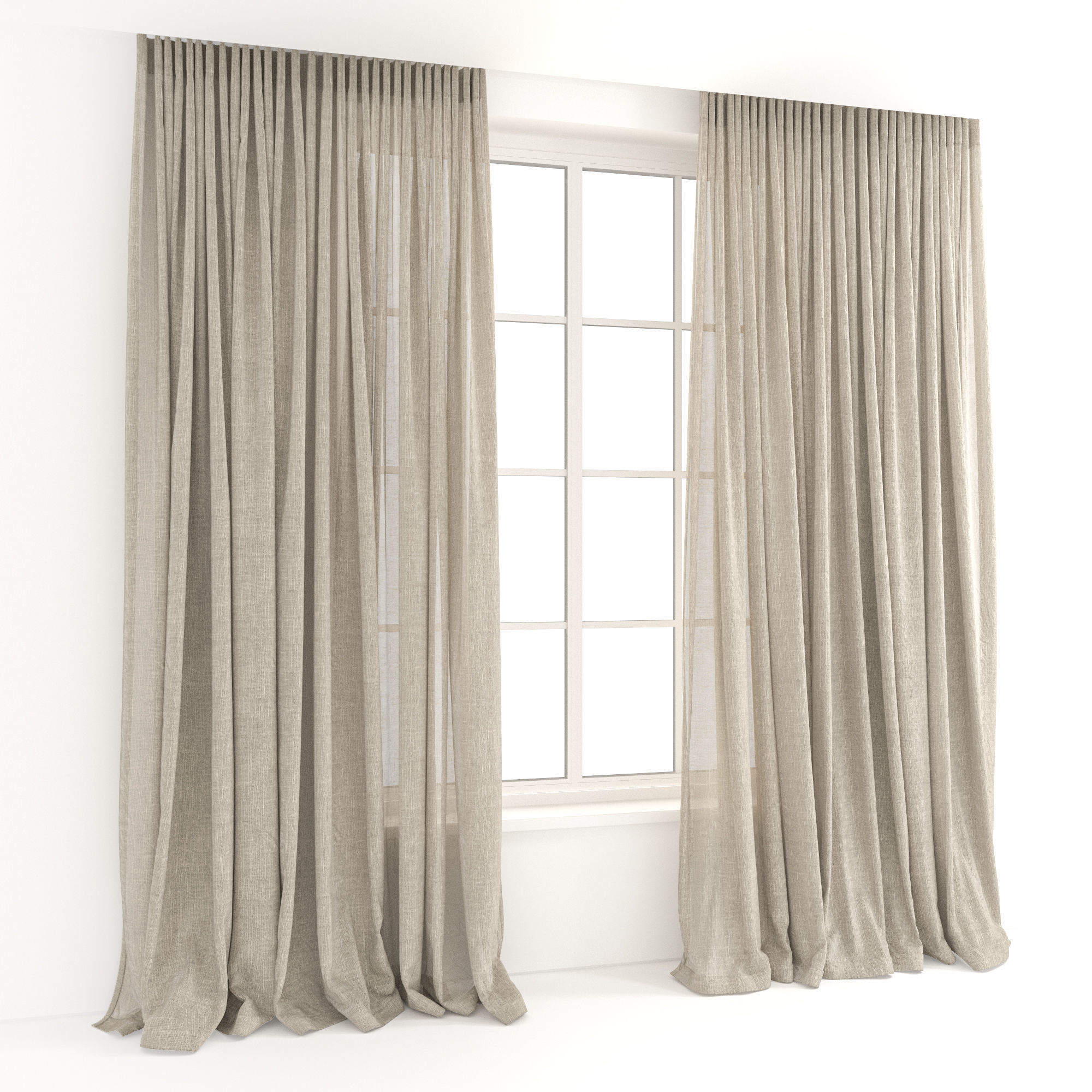 Curtains 49 Linen 3D model_5