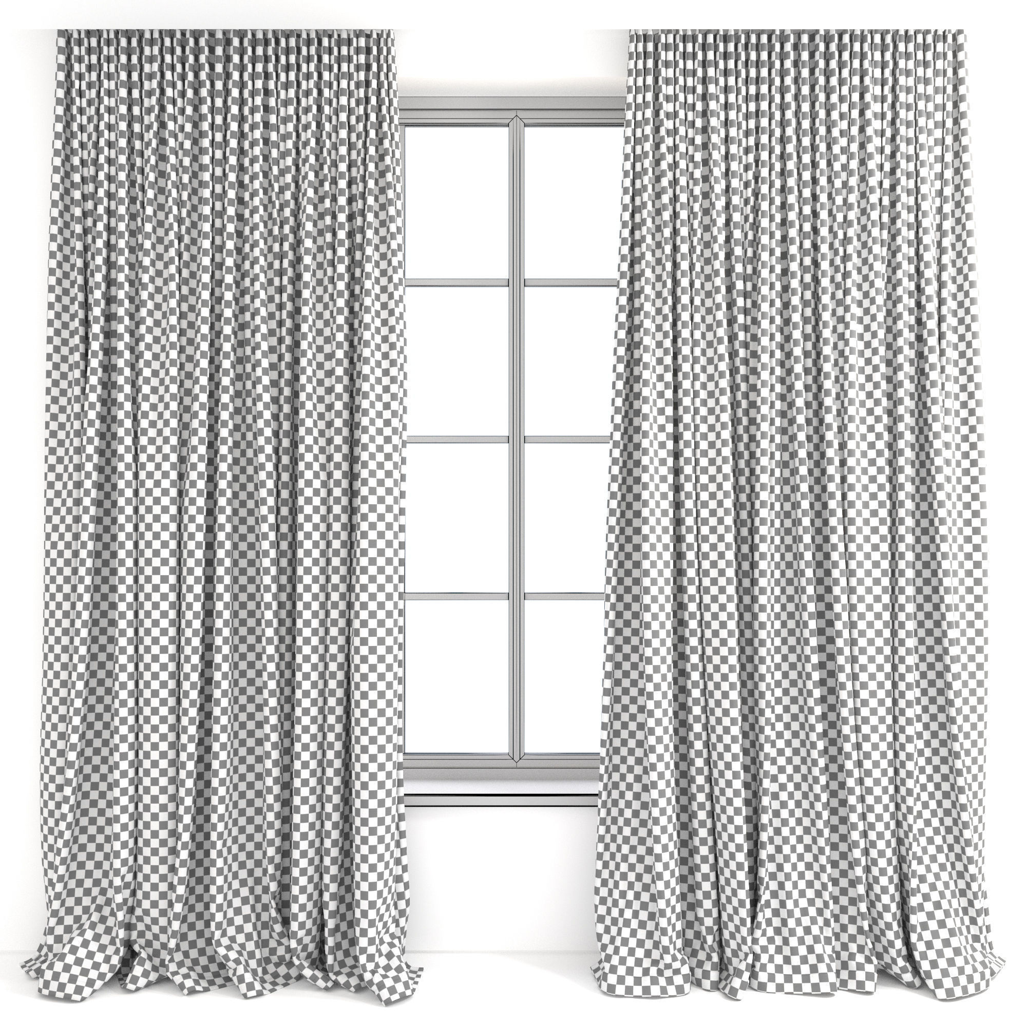 Curtains 49 Linen 3D model_7