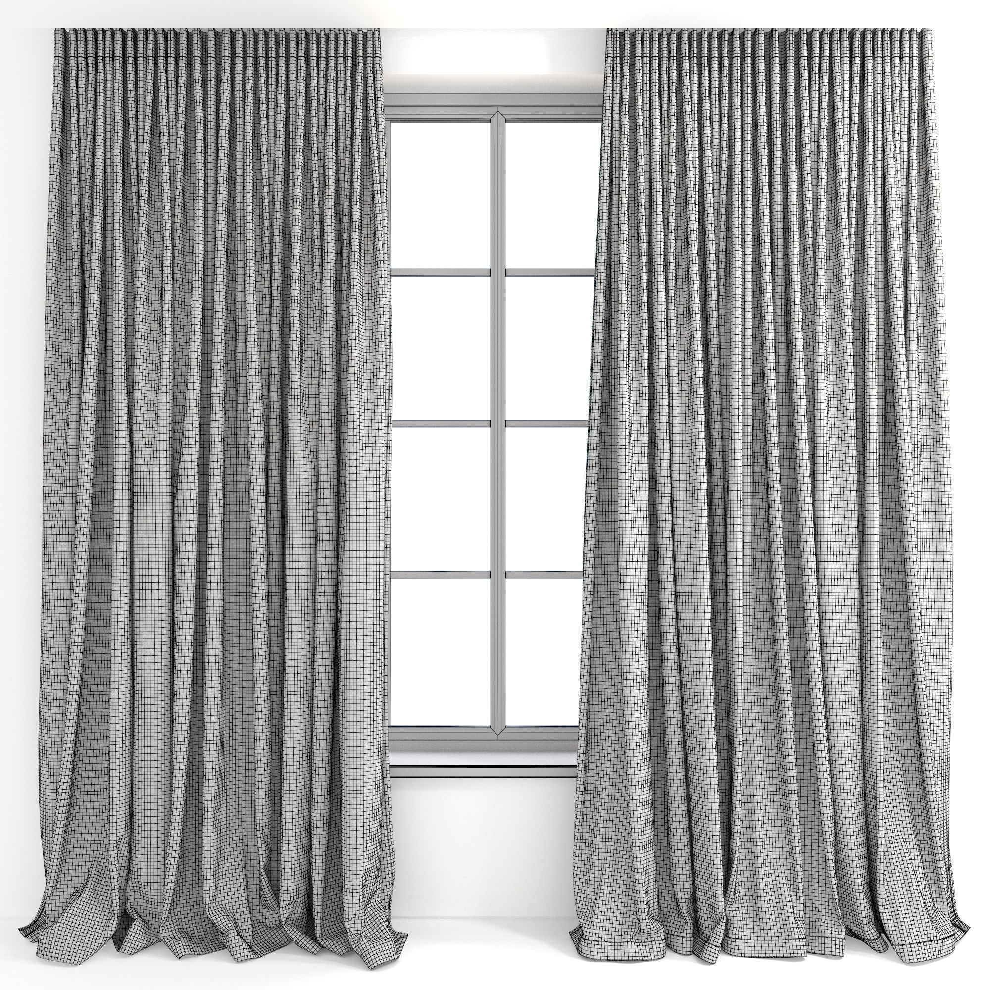 Curtains 49 Linen 3D model_6