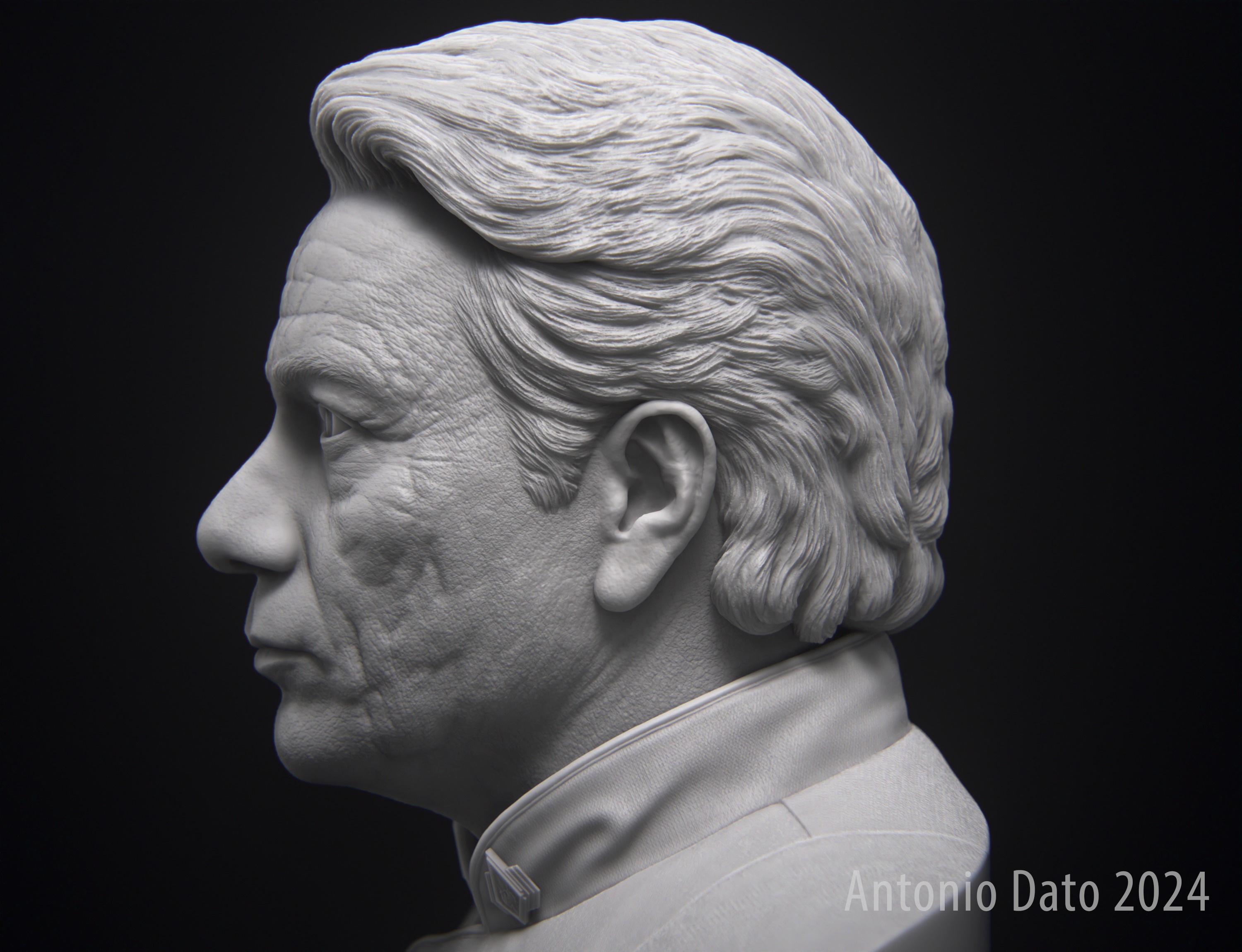 Edward James Olmos as William Adama Bust Printable 3D Model 3D print model_13