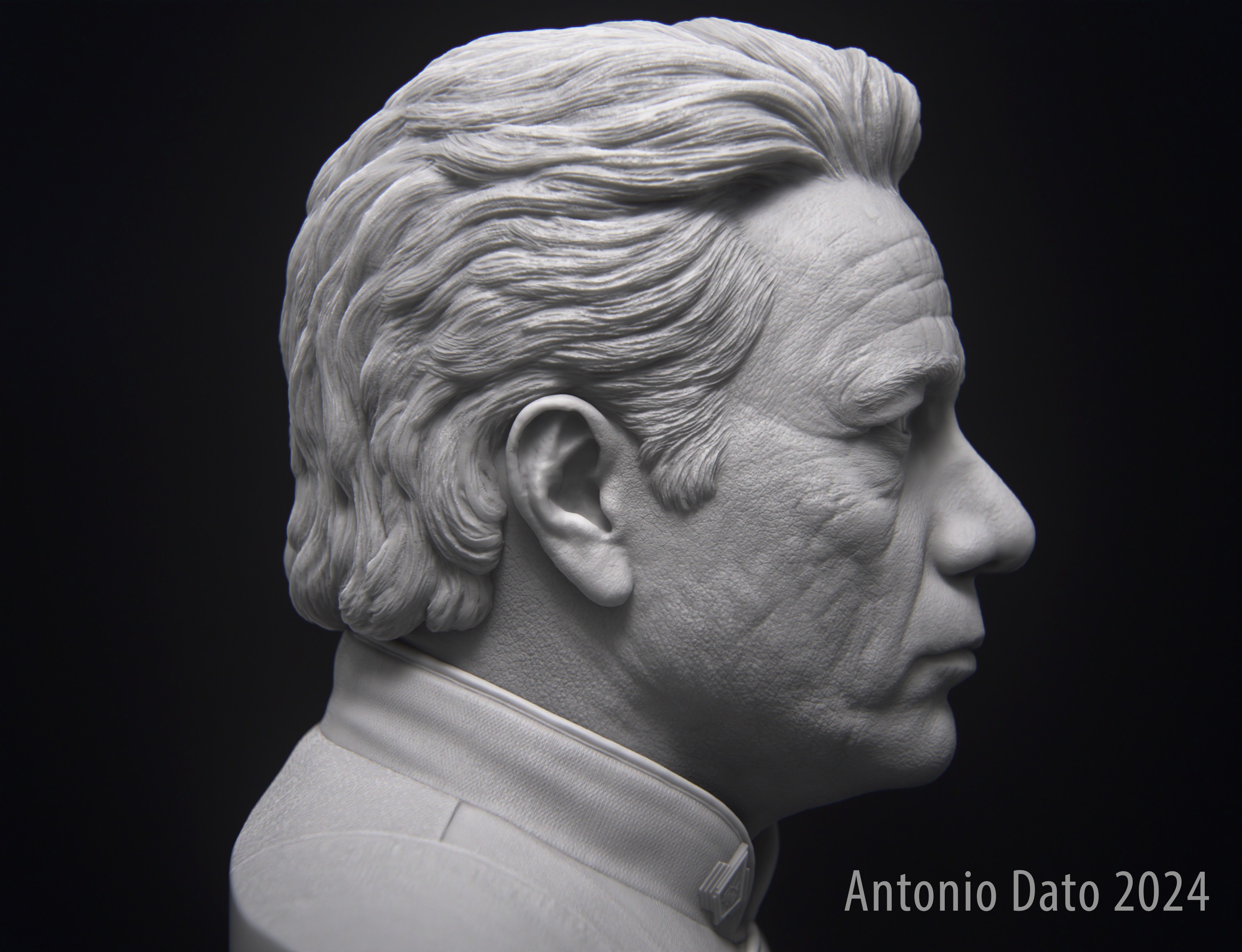Edward James Olmos as William Adama Bust Printable 3D Model 3D print model_14