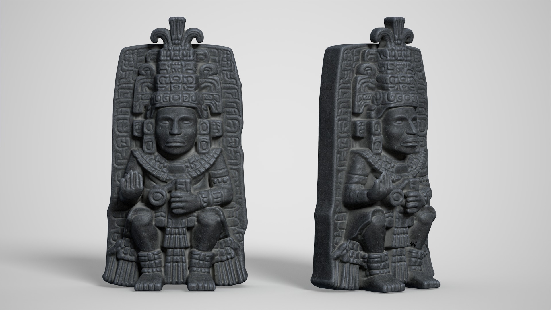 8 Mayan Statues - 241212 Low-poly 3D model_2