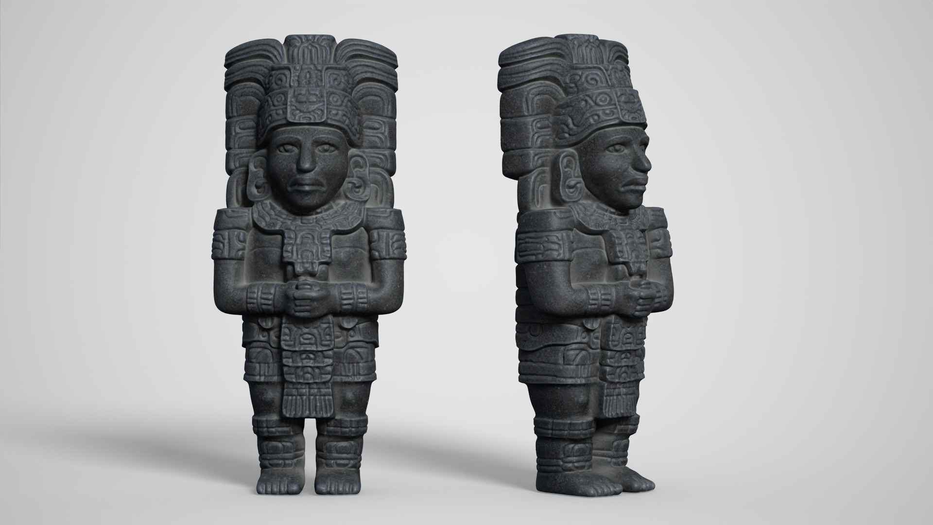 8 Mayan Statues - 241212 Low-poly 3D model_7