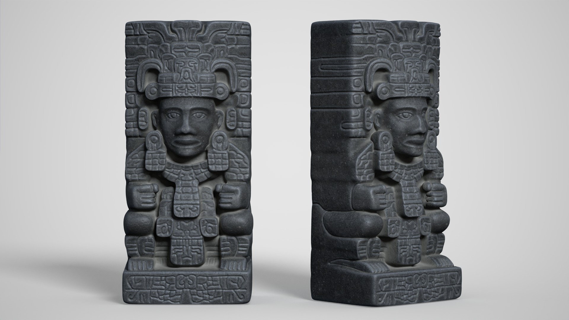 8 Mayan Statues - 241212 Low-poly 3D model_8