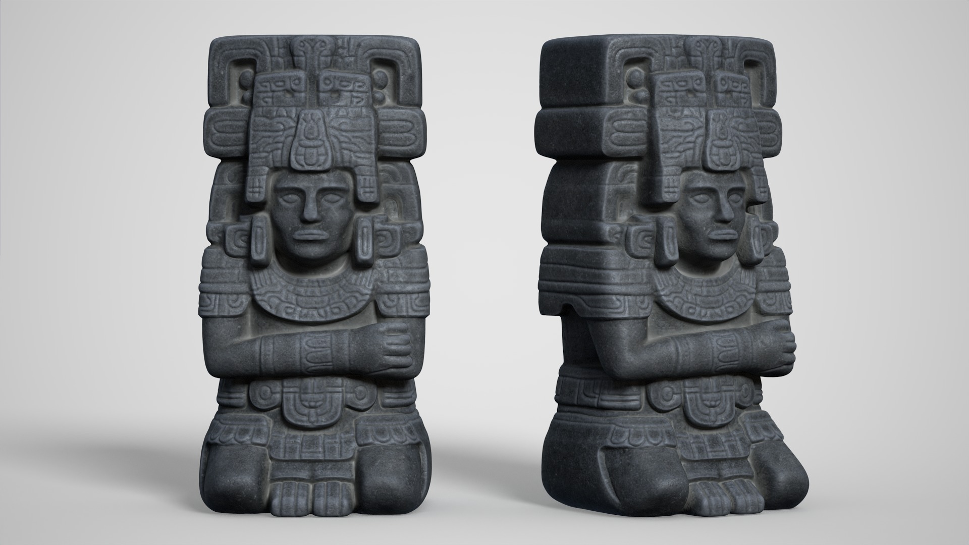 8 Mayan Statues - 241212 Low-poly 3D model_3