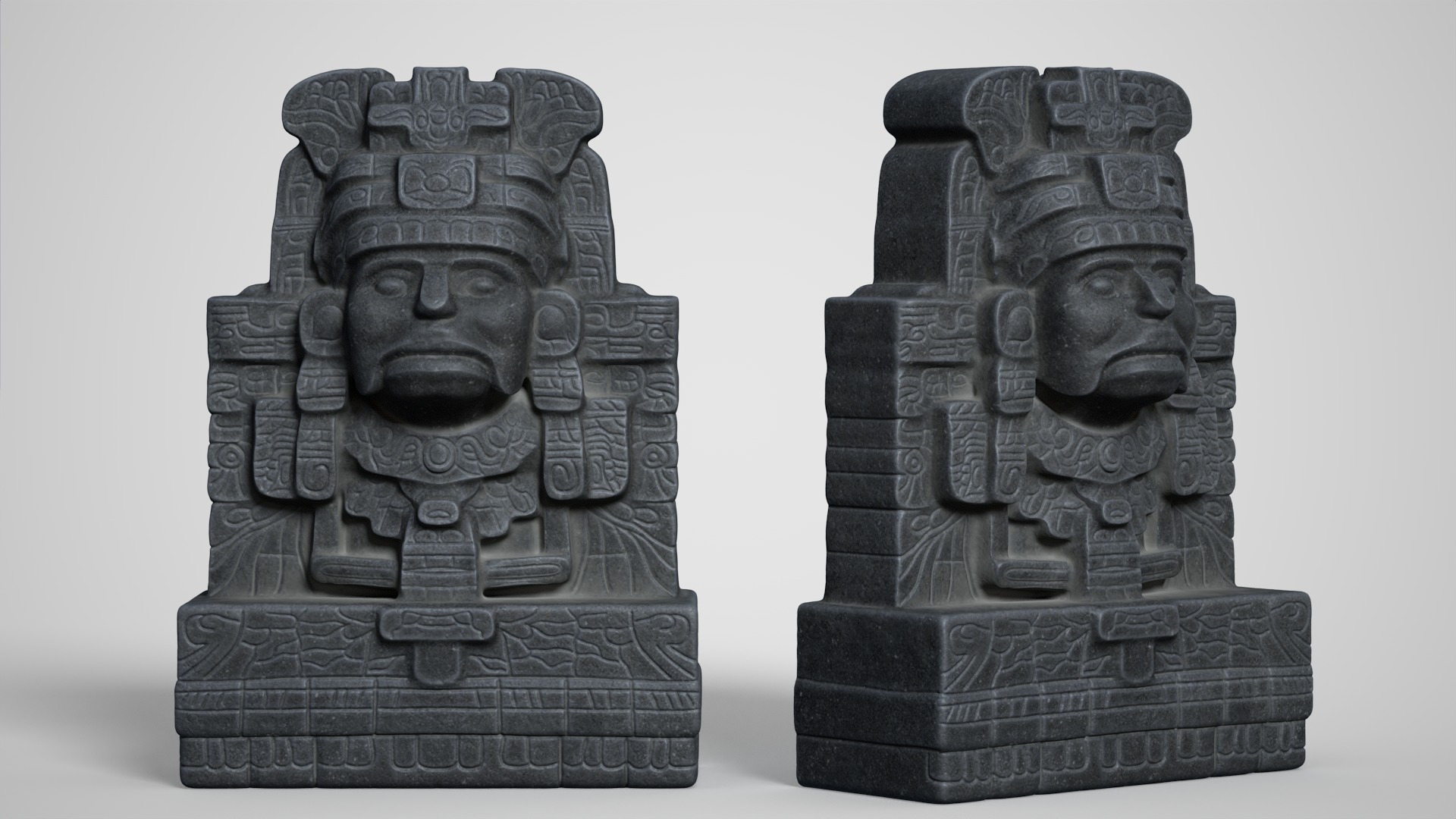 8 Mayan Statues - 241212 Low-poly 3D model_9