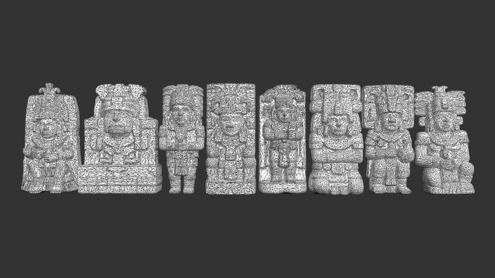 8 Mayan Statues - 241212 Low-poly 3D model_10