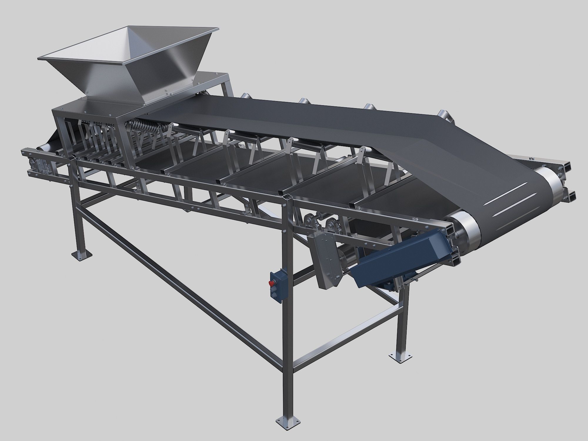 Bulk material conveyor belt 3D model_1