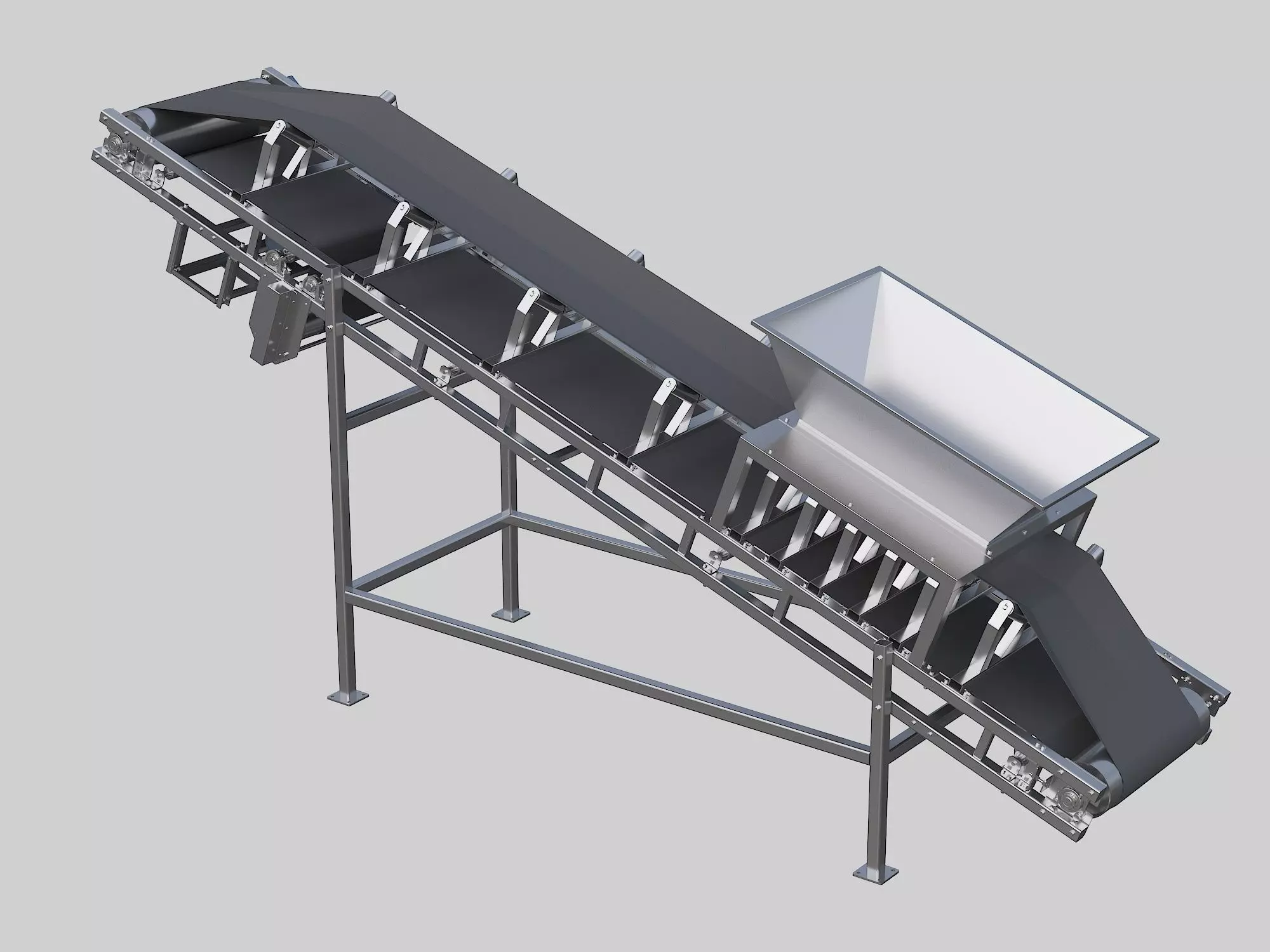 Bulk material conveyor belt 3D model_0