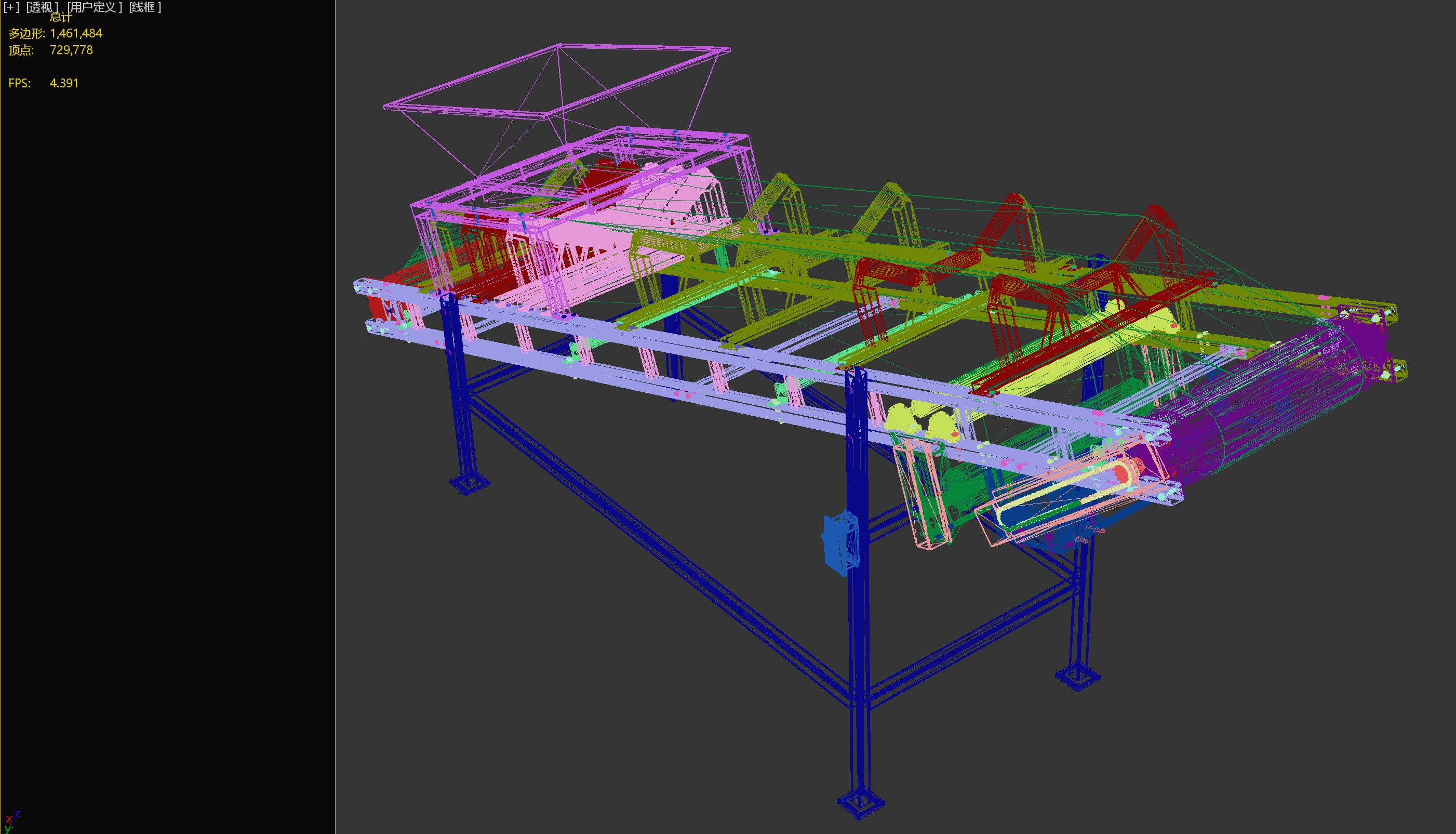Bulk material conveyor belt 3D model_2
