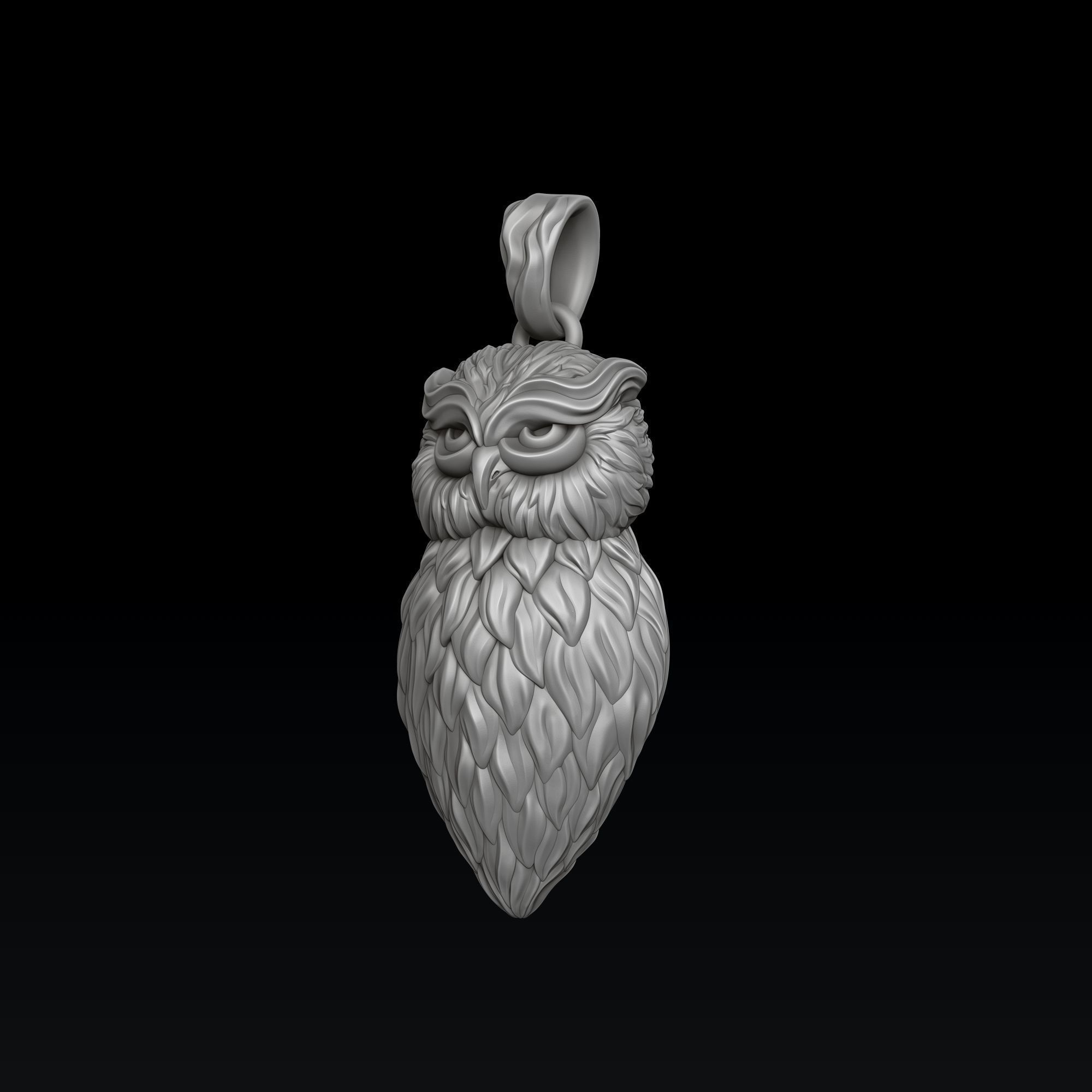 Owl Pendant v2 3D print model_7
