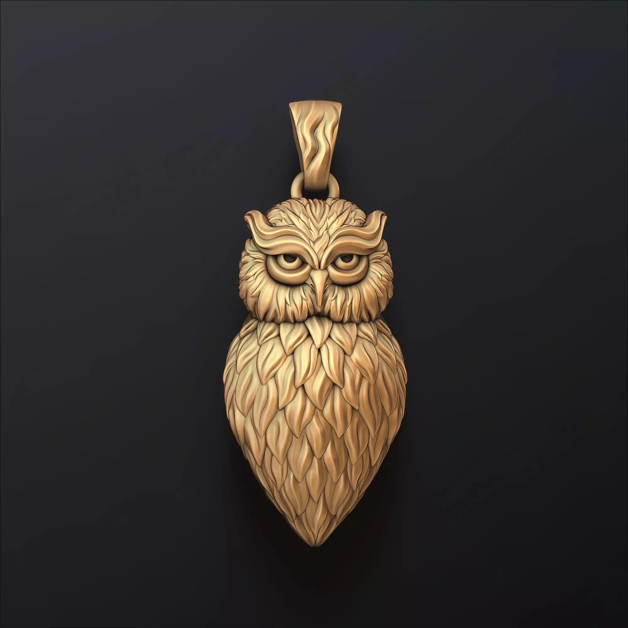 Owl Pendant v2 3D print model_0