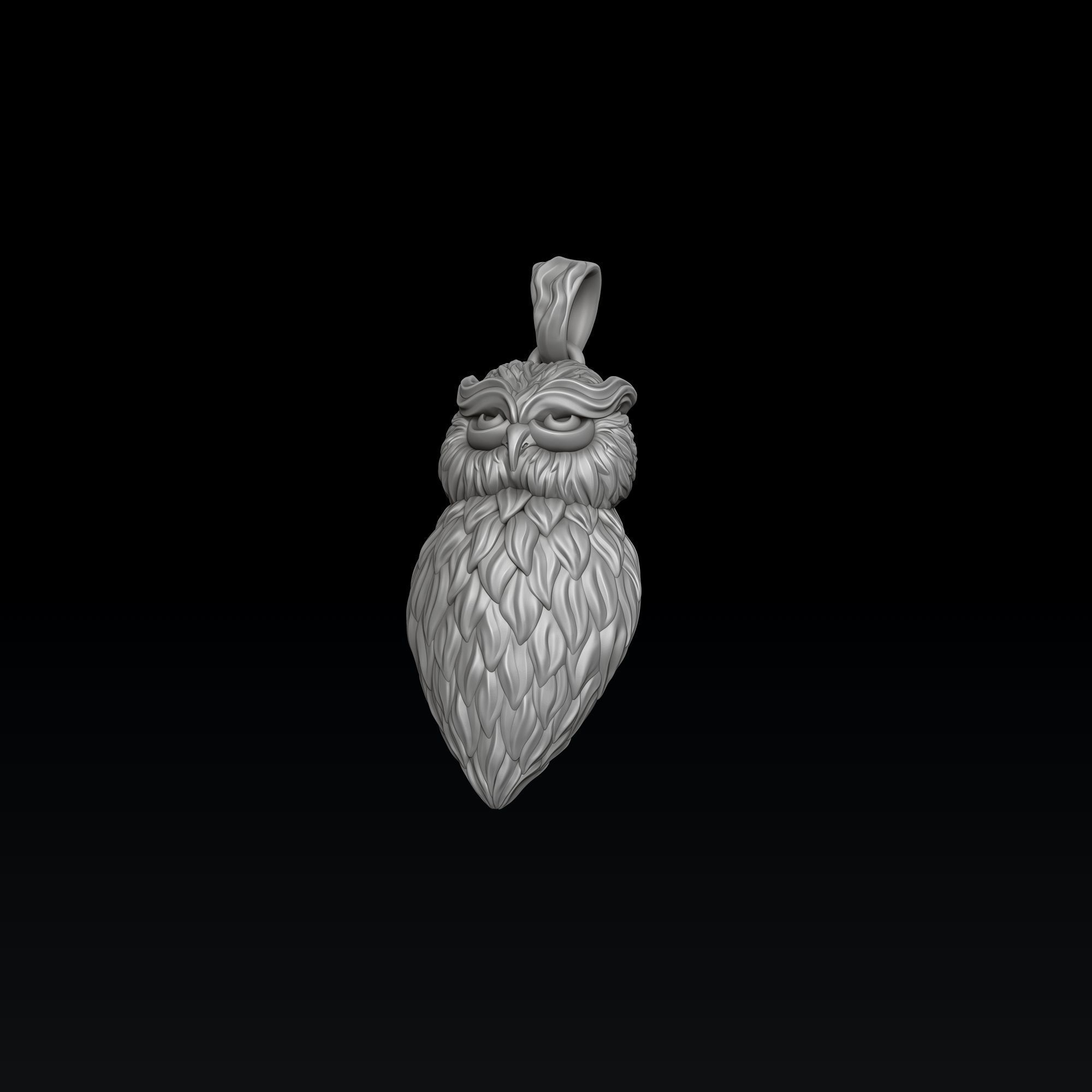 Owl Pendant v2 3D print model_1