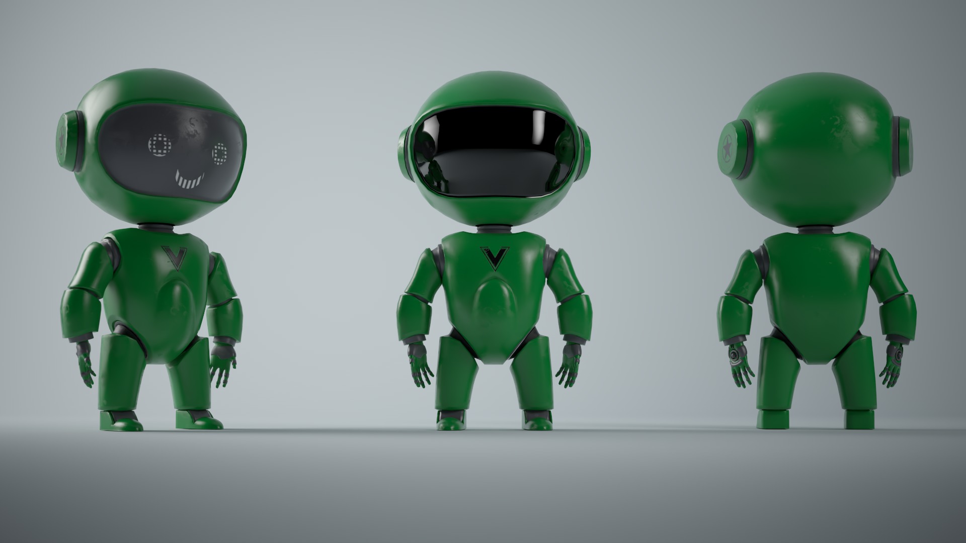 CyberBot Punk Series Low-poly 3D model_4