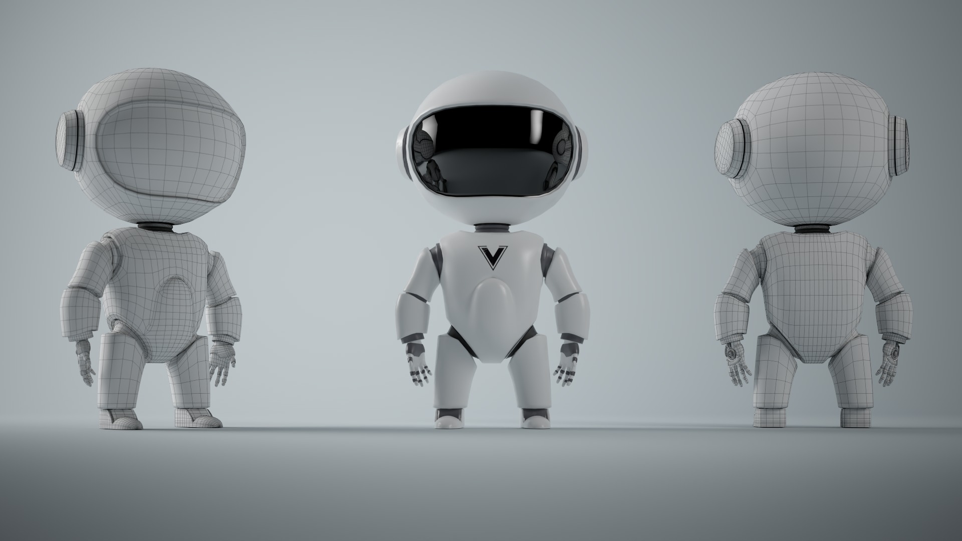 CyberBot Punk Series Low-poly 3D model_6