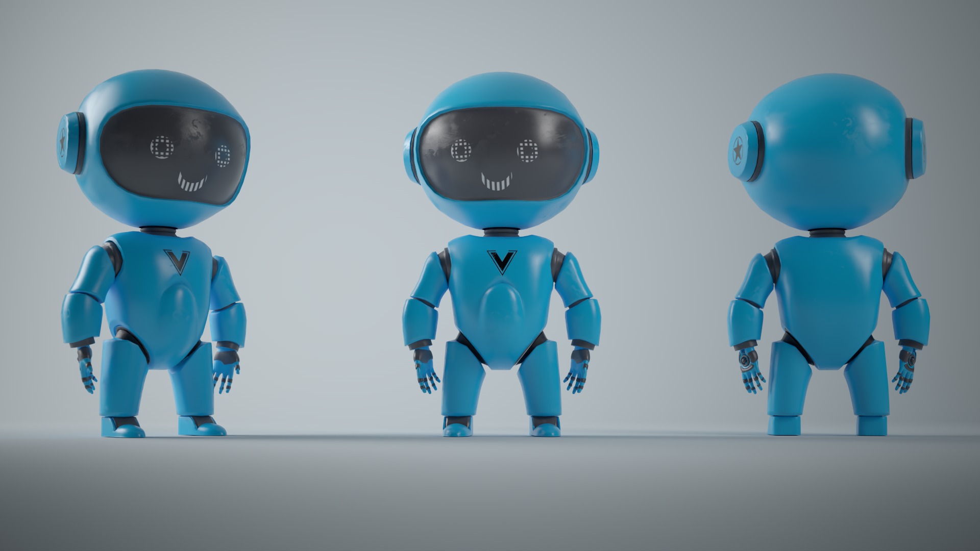 CyberBot Punk Series Low-poly 3D model_3