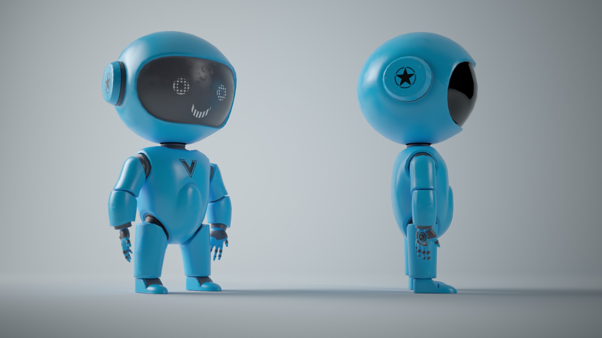 CyberBot Punk Series Low-poly 3D model_2