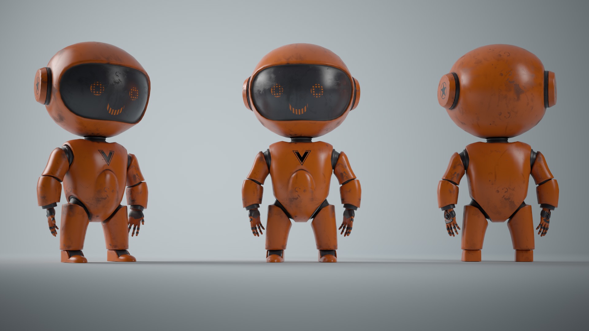 CyberBot Punk Series Low-poly 3D model_7