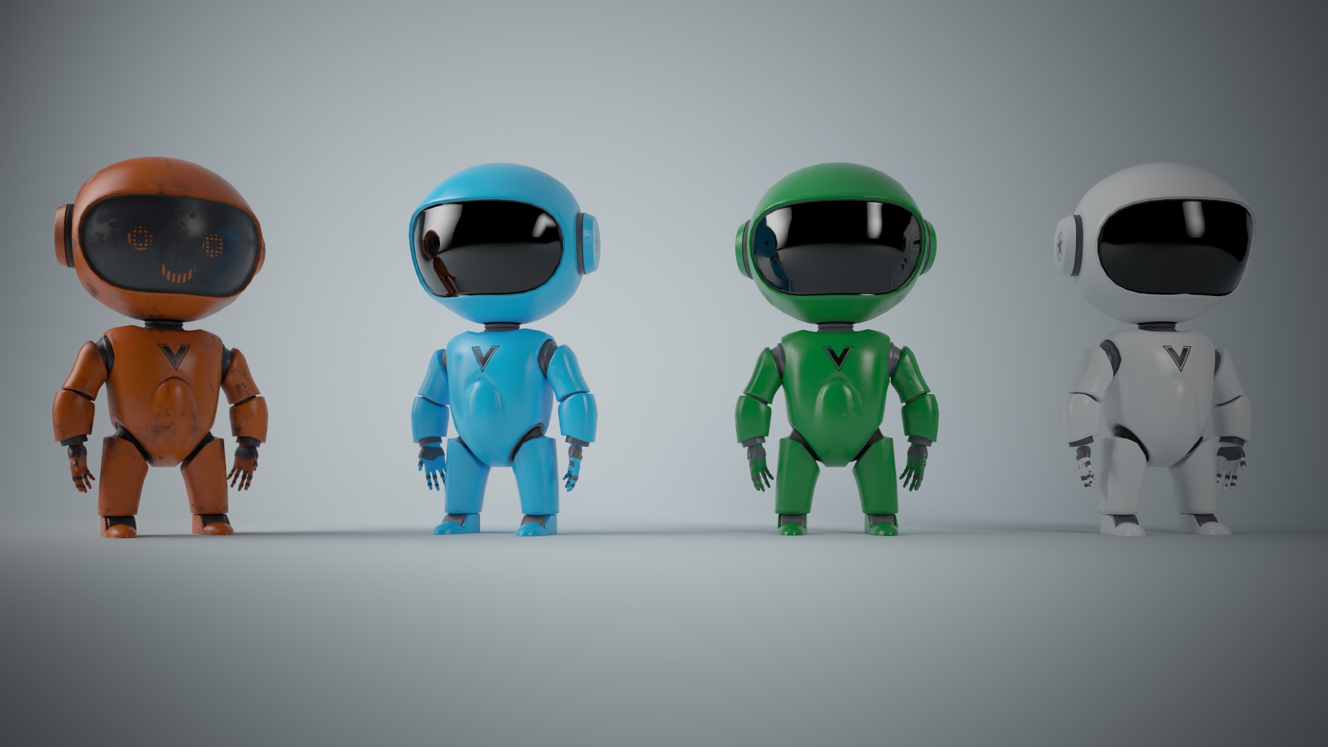 CyberBot Punk Series Low-poly 3D model_1