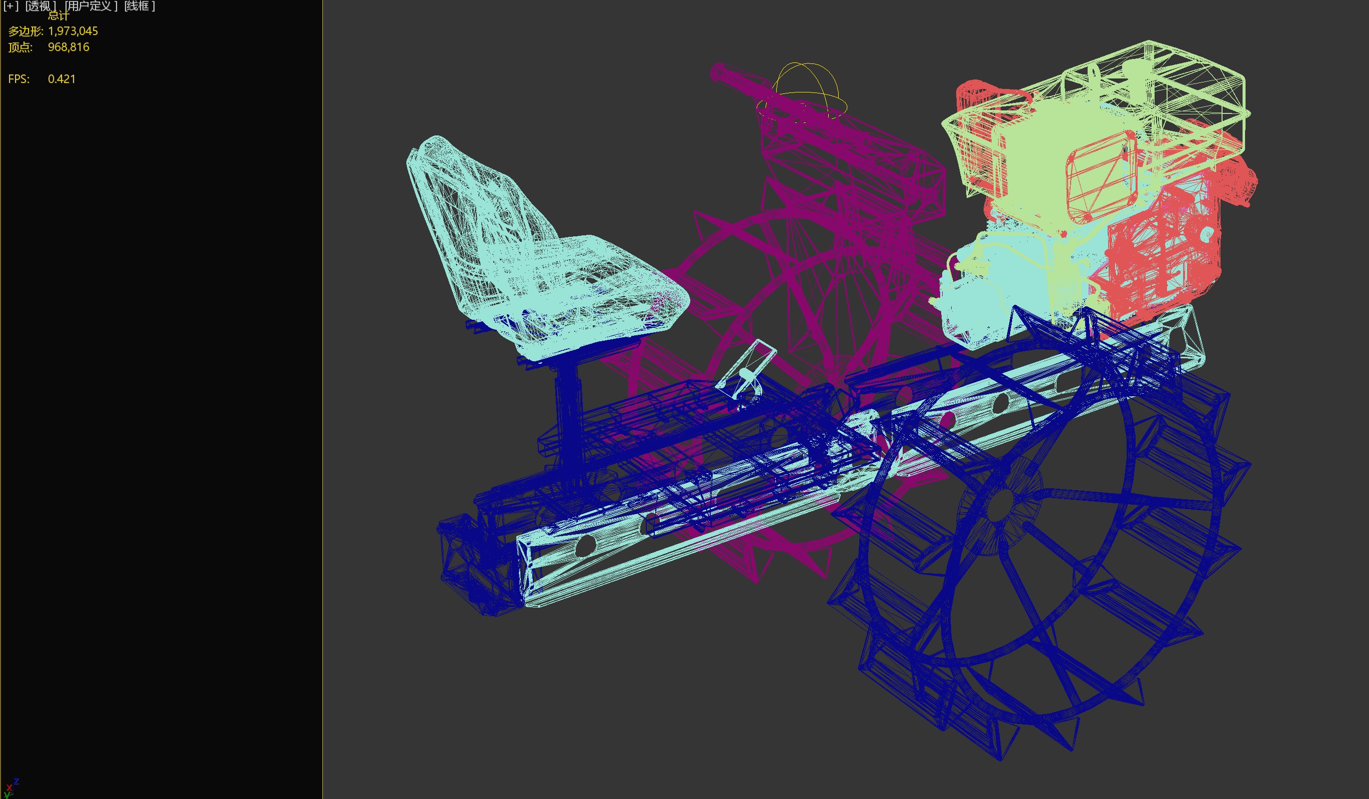 walking tractor 3D model_2